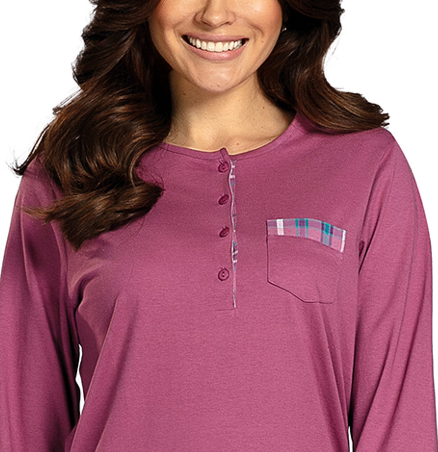comtessa Nachthemd Mellow Luxe (Set, 1-tlg., 1-teilig) Damen Sleepshirt ca.100cm Schlafshirt Baumwolle geknöpft große Größen