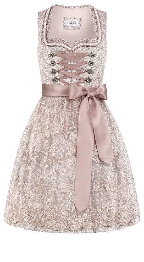 Nübler Dirndl Mini-Dirndl Tessa in Taupe von Nübler