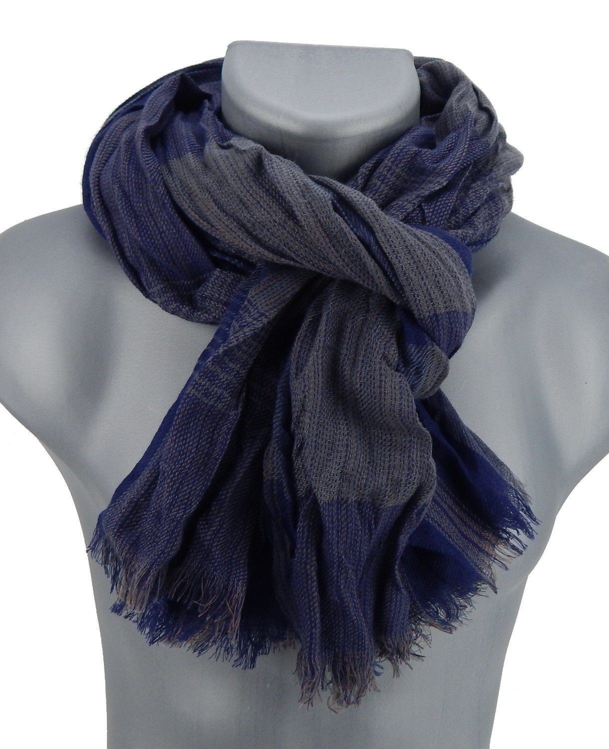 Ella Jonte Modeschal, weicher Herrenschal wärmend Herbst Winter blau grau C günstig online kaufen