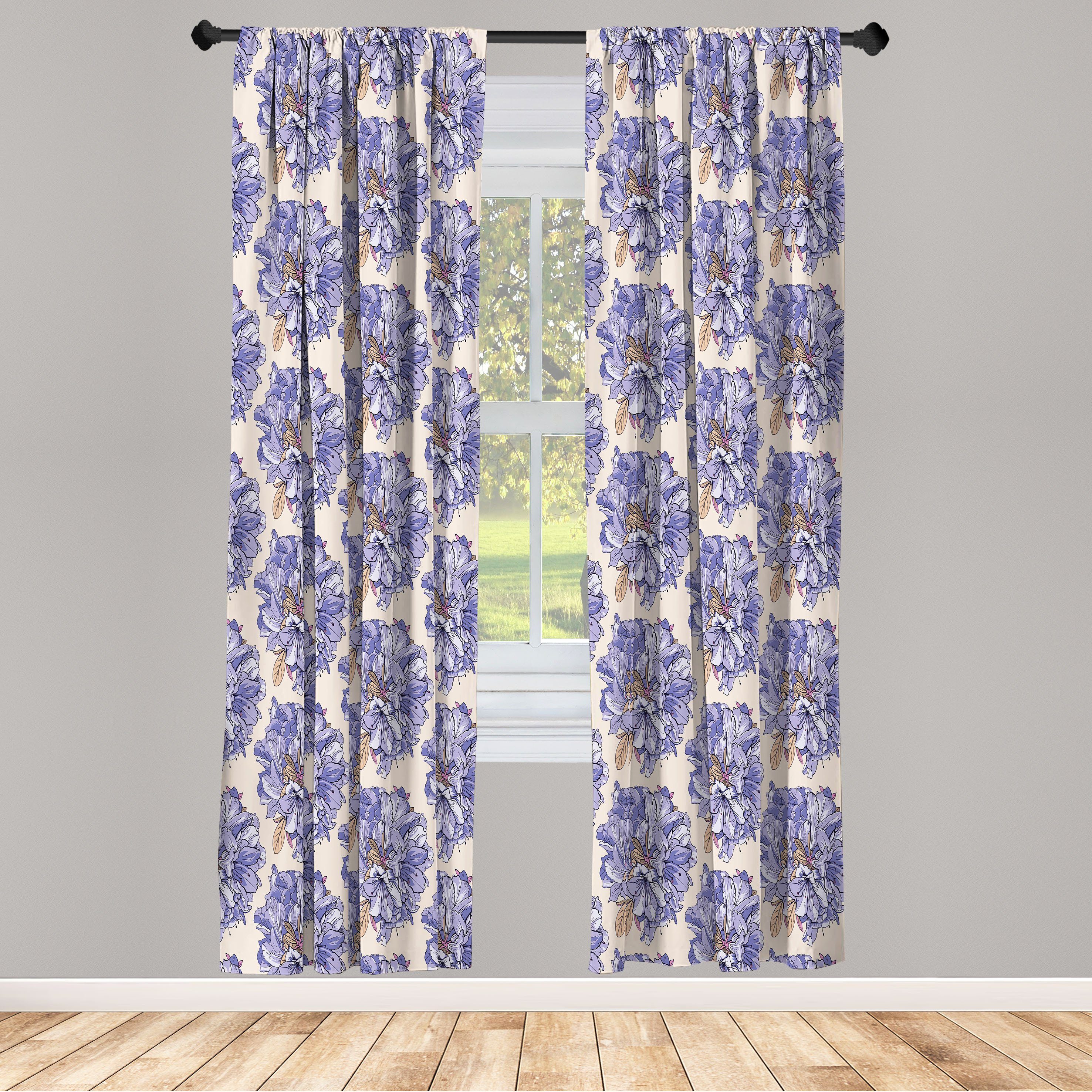 Gardine Vorhang für Wohnzimmer Schlafzimmer Dekor, Abakuhaus, Microfaser, Blumen Frühlings-Blumen-Bündel