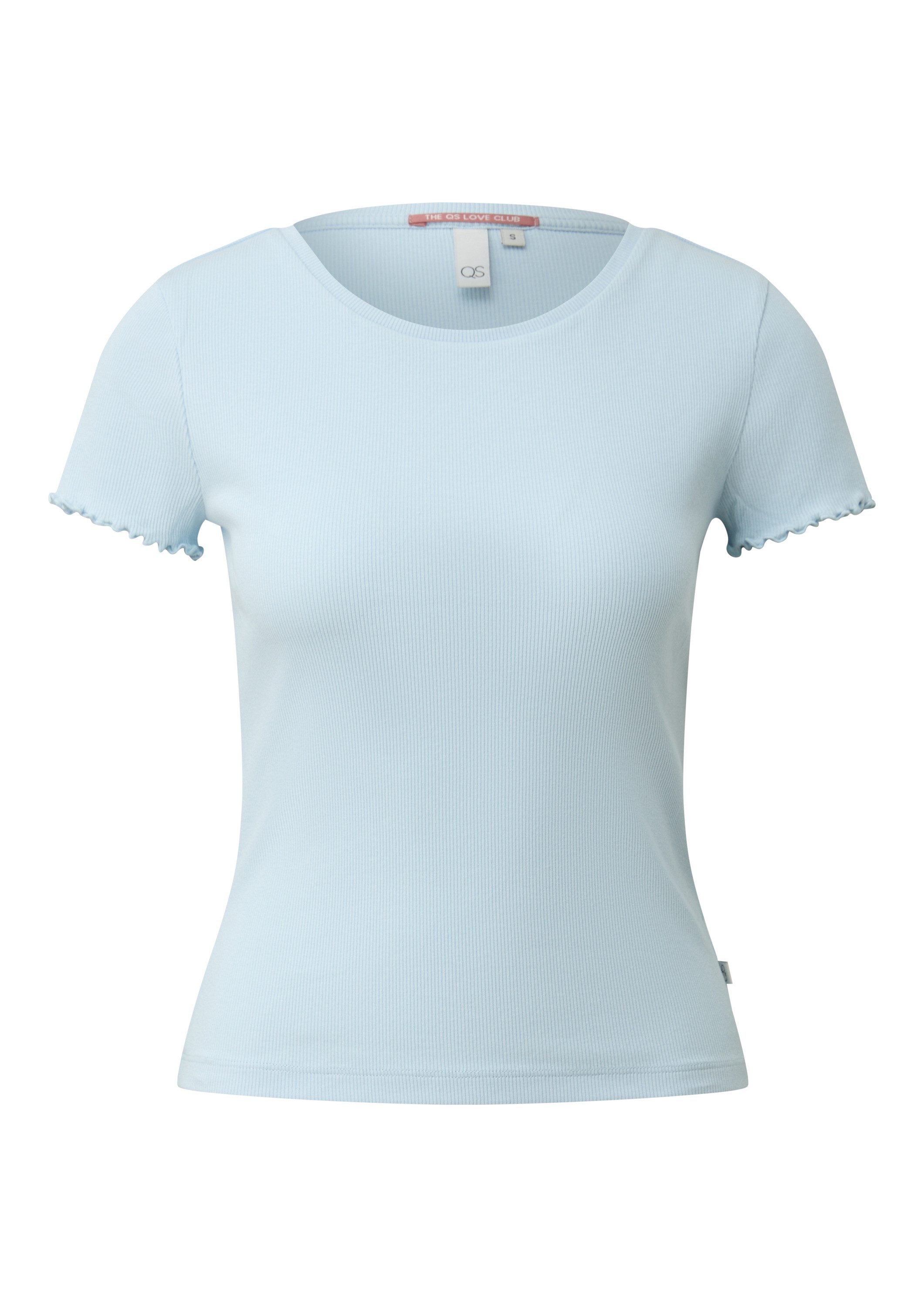QS Kurzarmshirt T-Shirt Rippshirt günstig online kaufen