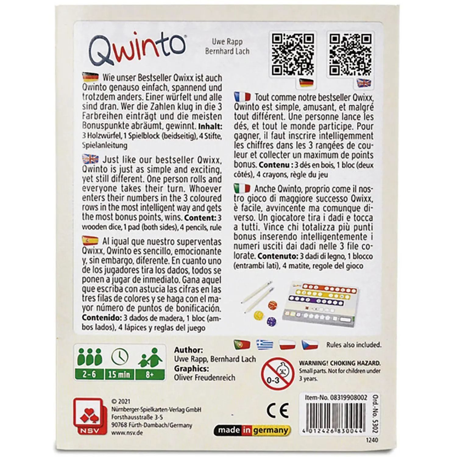 Cartamundi Spiel Qwinto - Natureline