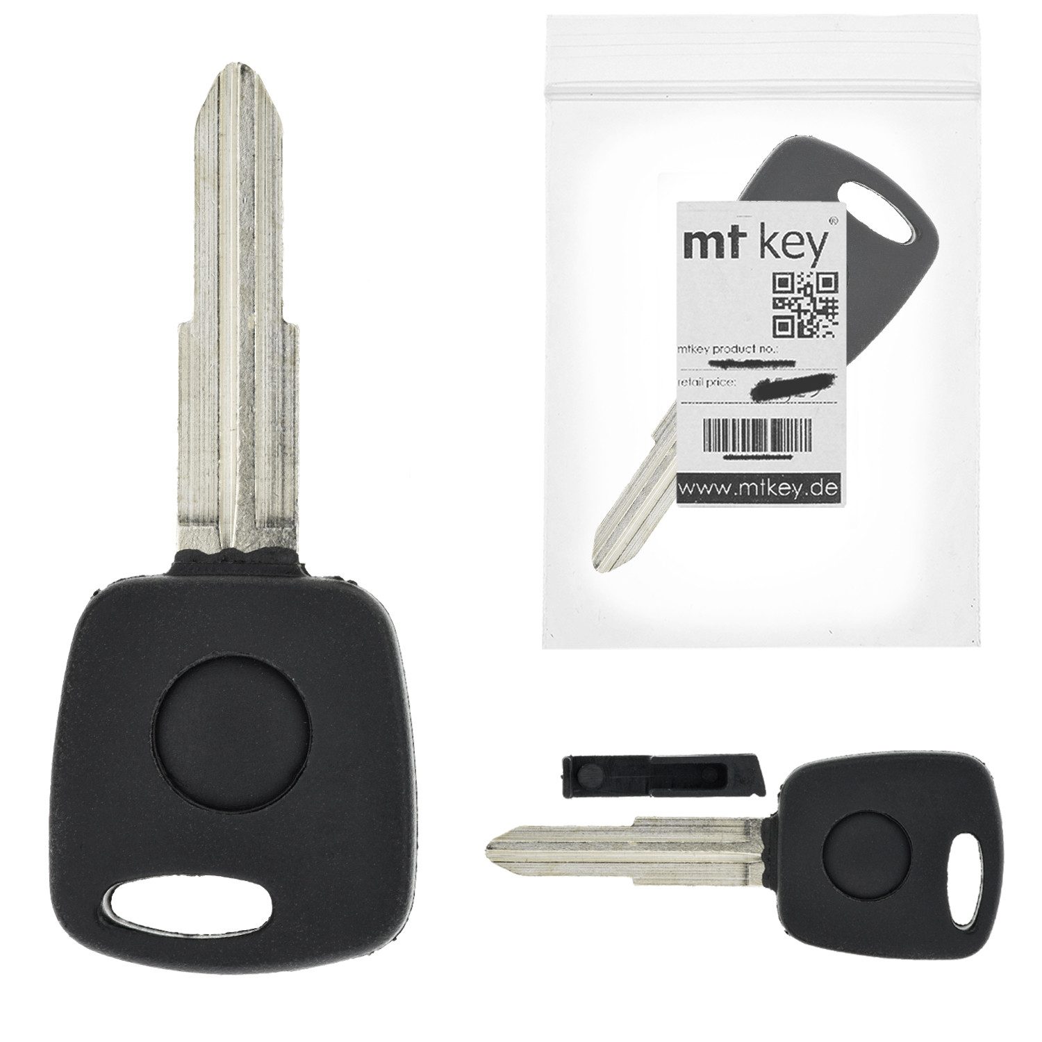 mt-key Schlüsseltasche MT KEY Autoschlüssel Ersatzschlüssel Rohling SSY3, für SSANGYONG ACTYON (AB 2007); KYRON (AB 2005); REXTON (AB 2006)