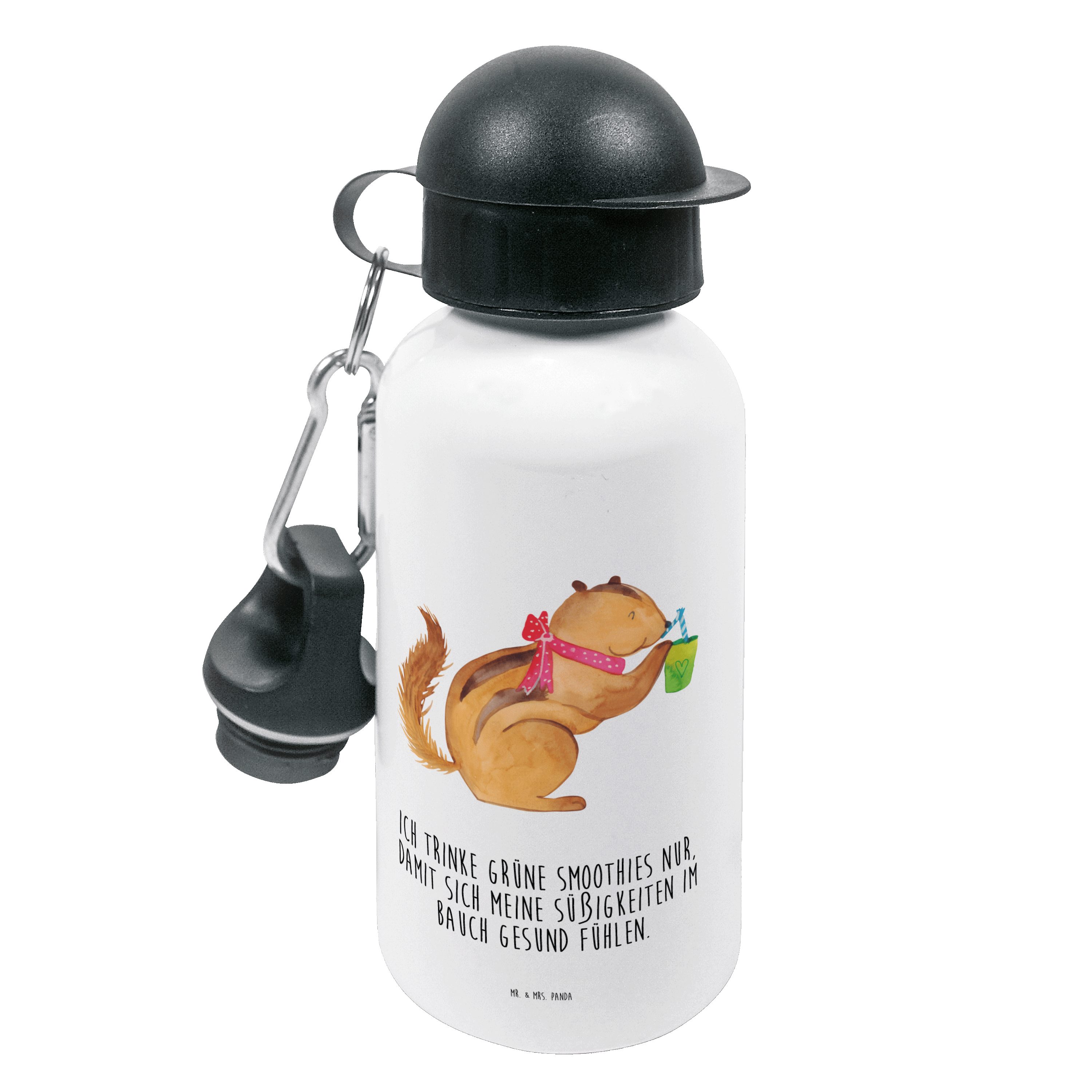 lustige - Geschenk, & Kids, Eichhörnchen Mrs. Mr. Smoothie Weiß Panda Trinkflasche Sprüche, - Kinde