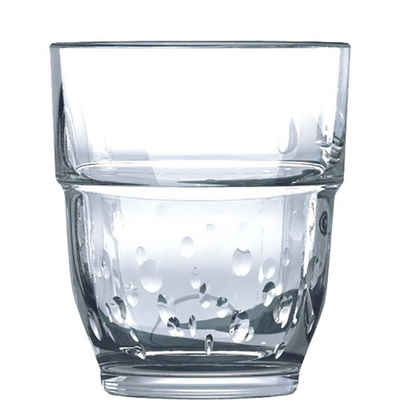 Arcoroc Tumbler-Glas Stacky Oxygene, Glas gehärtet, Tumbler Trinkglas stapelbar 160ml Glas gehärtet transparent 6 Stück