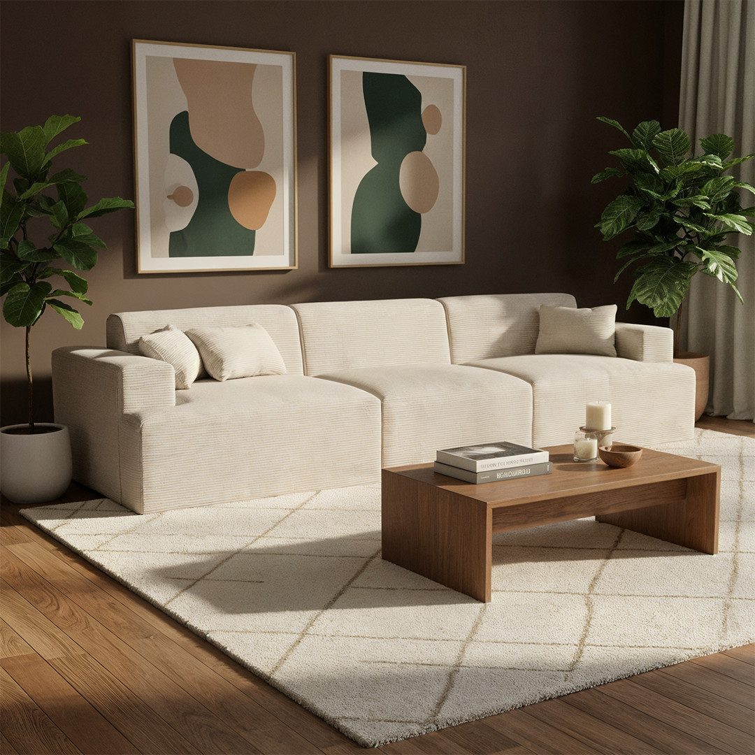 skølm Sofa Freki aus Cord, Vollschaumcouch mit Federkern und Vakuum-Kompres günstig online kaufen