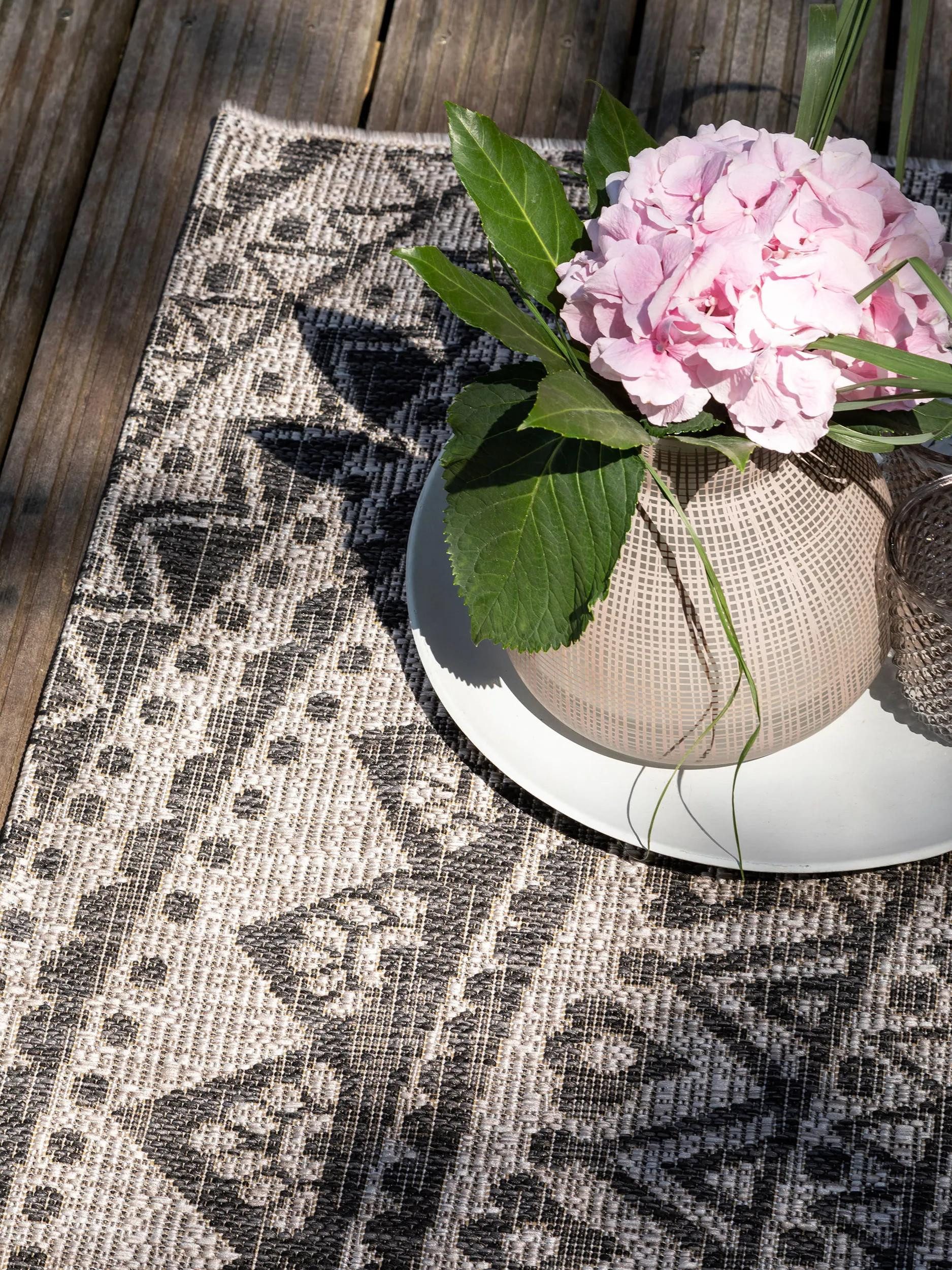 benuta Outdoorteppich Cleo, rechteckig, Höhe: 5 mm, Teppich Wohnzimmer, Schlafzimmer, Esszimmer, Flur, Kunstfaser, Cozy