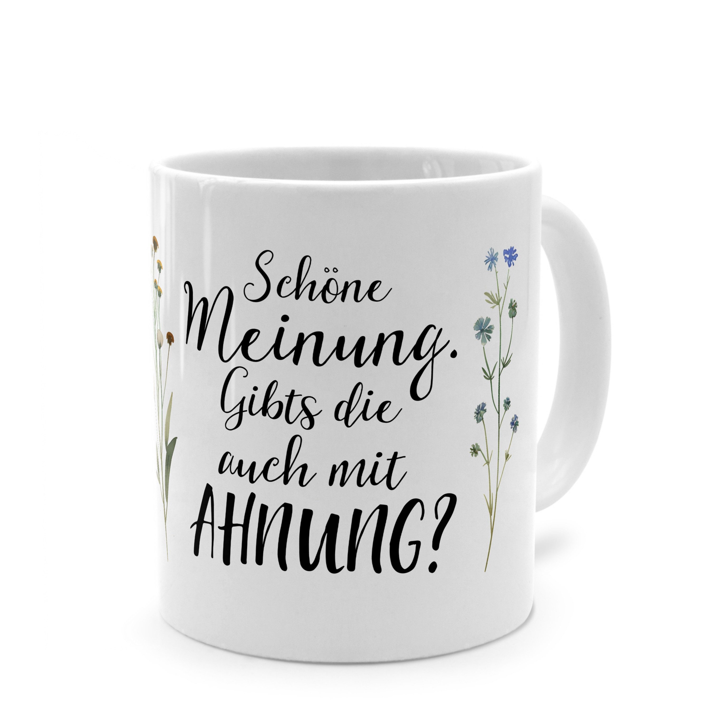 Tasse mit lustigem Spruch 'Schöne Meinung' - Sprüchetasse mit Humor