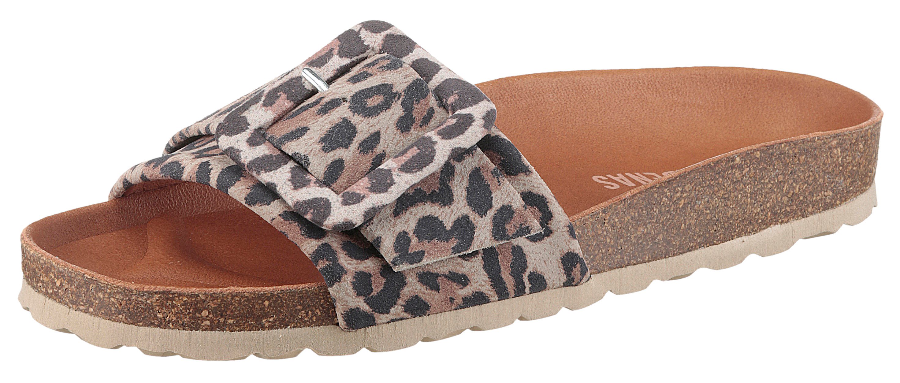 VERBENAS Reiko Leopardo Grande Pantolette, Sommerschuh, Schlappen für Stran günstig online kaufen
