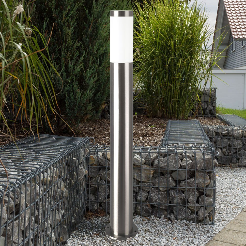 VTAC Sockelleuchten, Außen Sockel Leuchte Garten Steh Lampe weiß opal