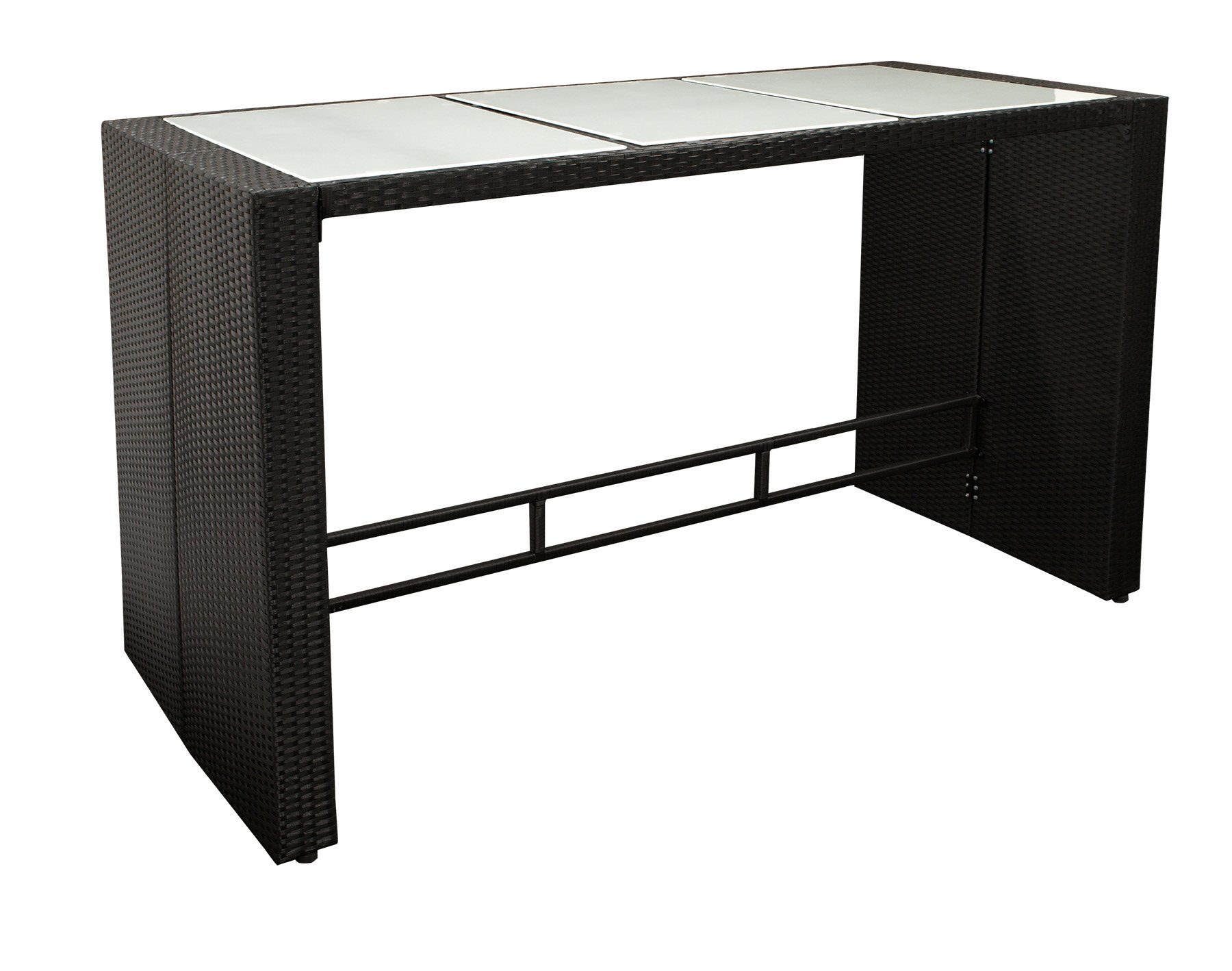 DEGAMO Bartisch DAVOS (1-St), 185x80cm, Höhe 110cm, schwarz, Tischplatte Glas