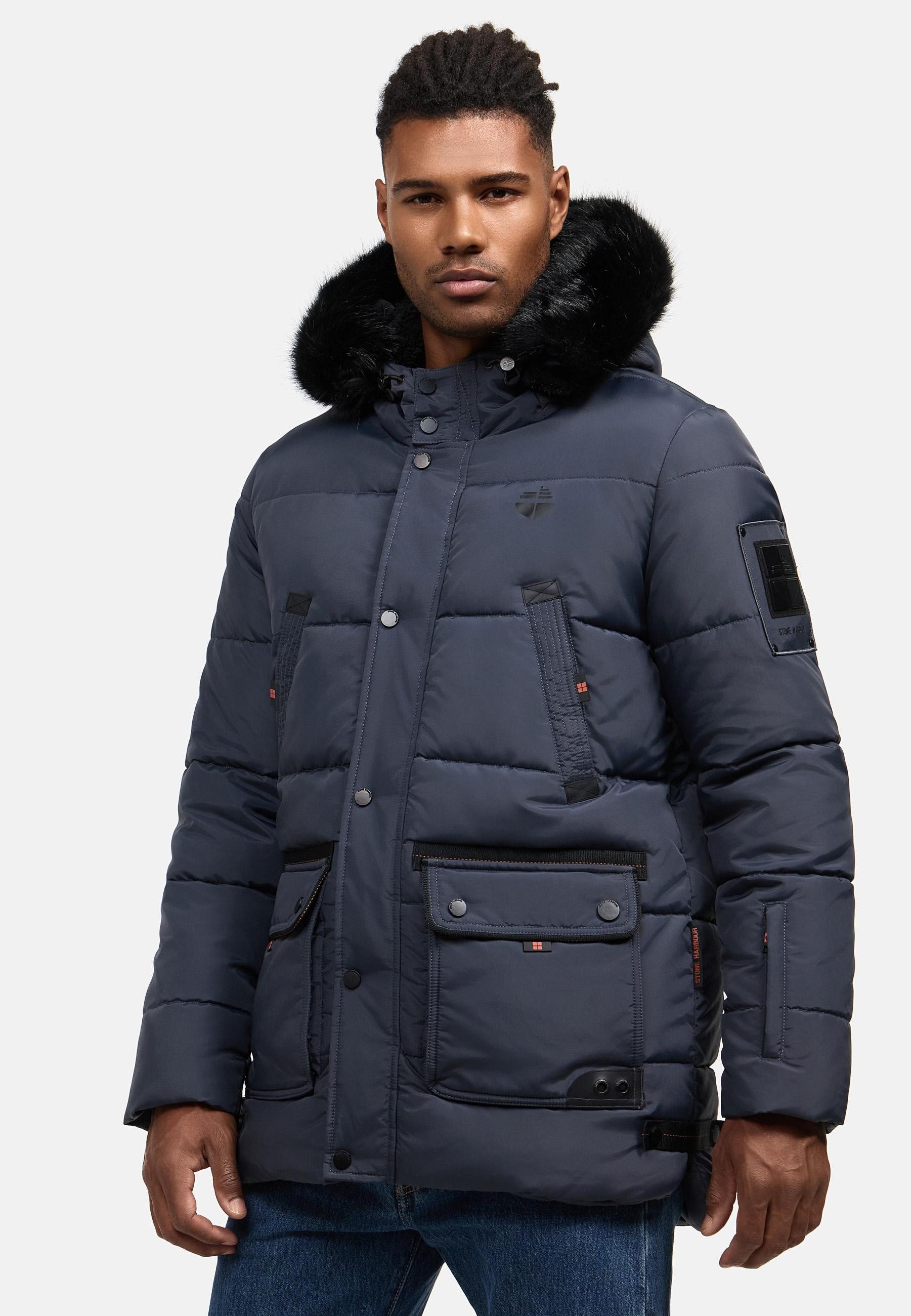 Stone Harbour Steppjacke Mironoo stylische Outdoorjacke mit großer Kapuze