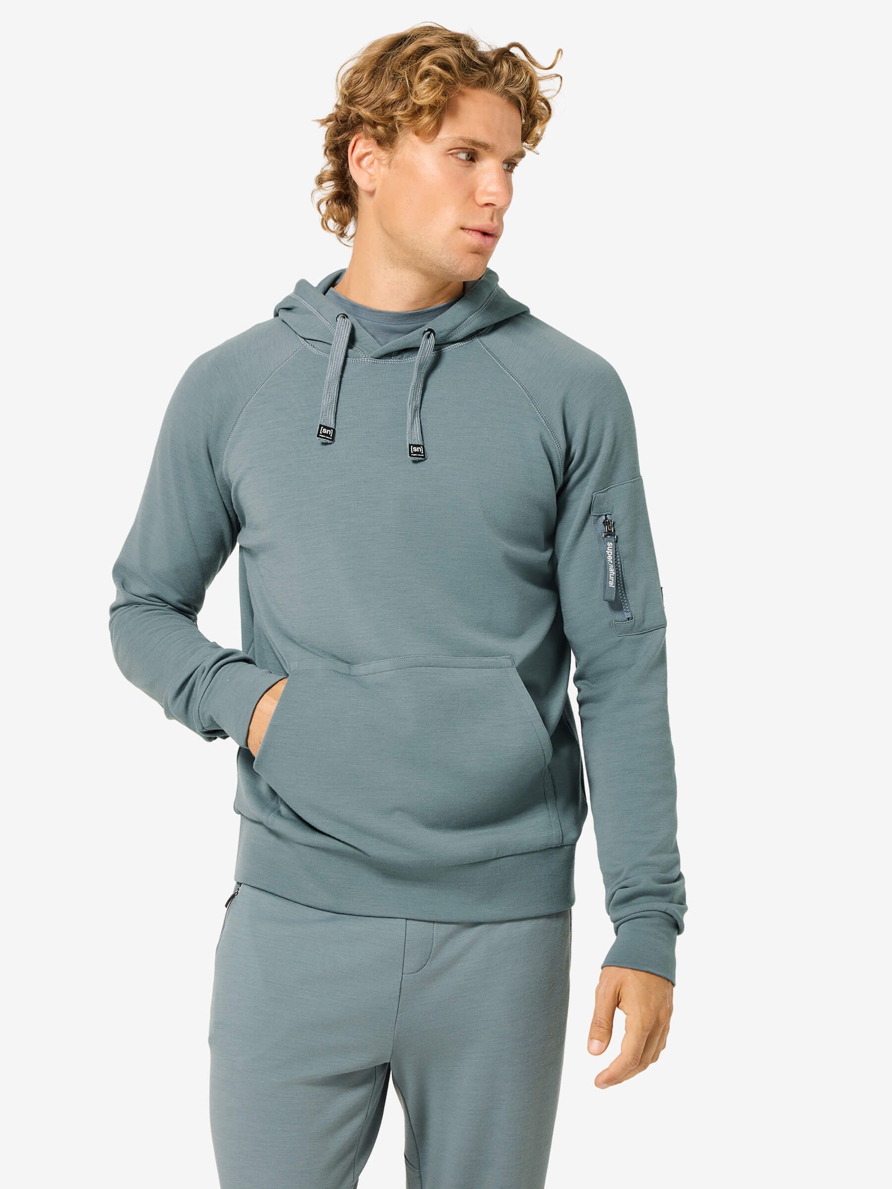 SUPER.NATURAL Hoodie für Herren, Merino FAVOURITE POCKET HOODIE casual, atmungsaktiv