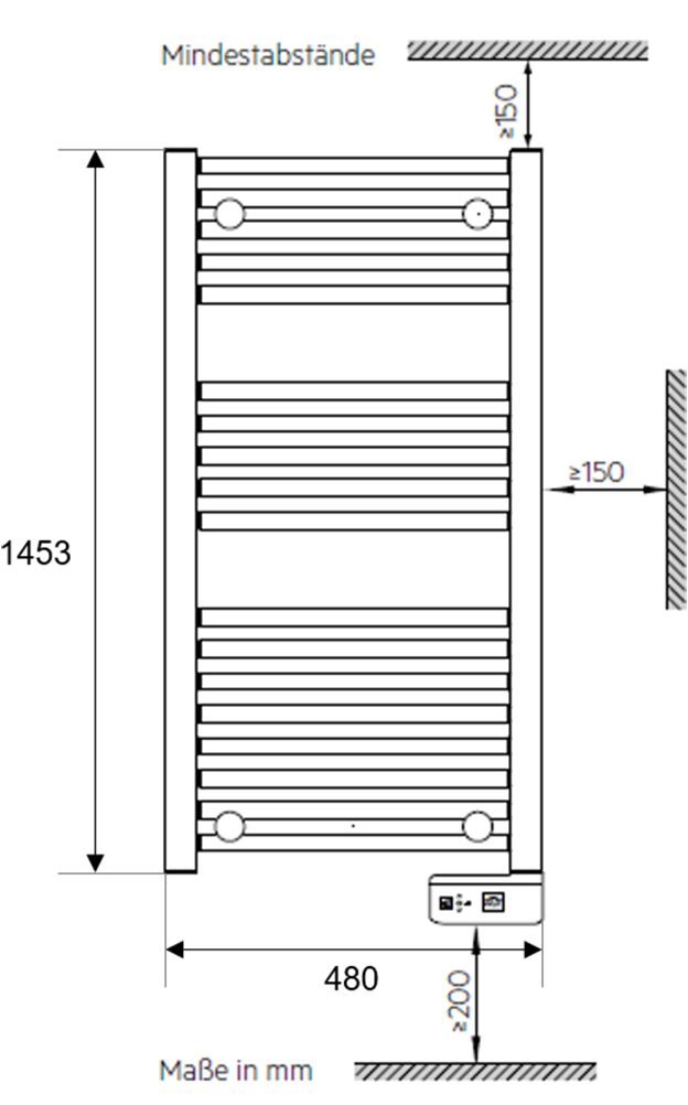 AEG Haustechnik Badheizkörper BHG 755 W, 0,75 kW, weiß, Steckerfertig, LED