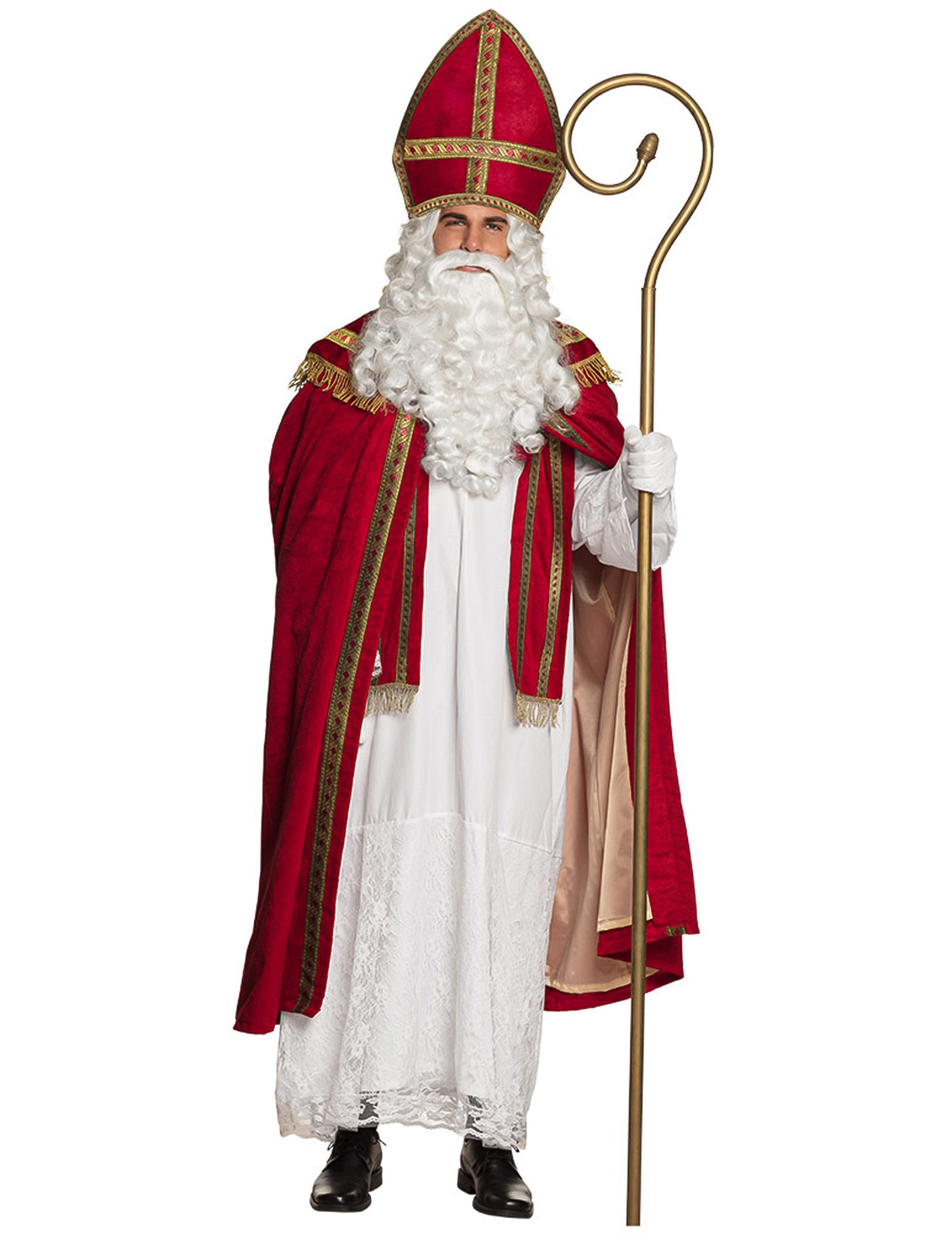 Kostüm Nikolaus Kostüm für Erwachsene Rot-Weiß-Gold