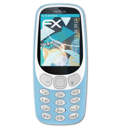 atFoliX Schutzfolie Displayschutzfolie für Nokia 3310 3G 2017, (3 Folien), Ultraklar und flexibel