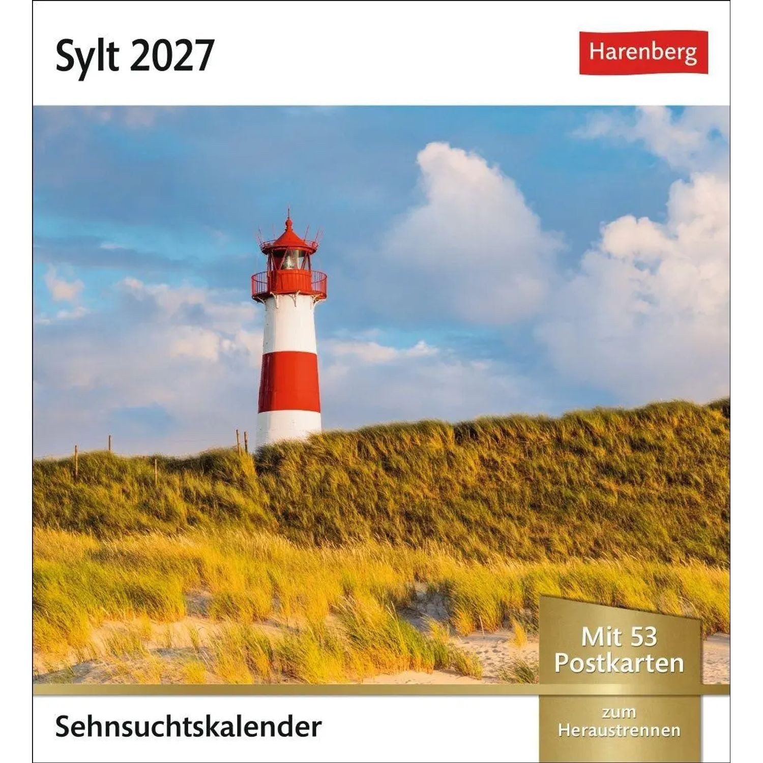 Harenberg Kalender Verlag Wandkalender Sylt Sehnsuchtskalender 2027 - Wochenkalender mit 53 Postkarten
