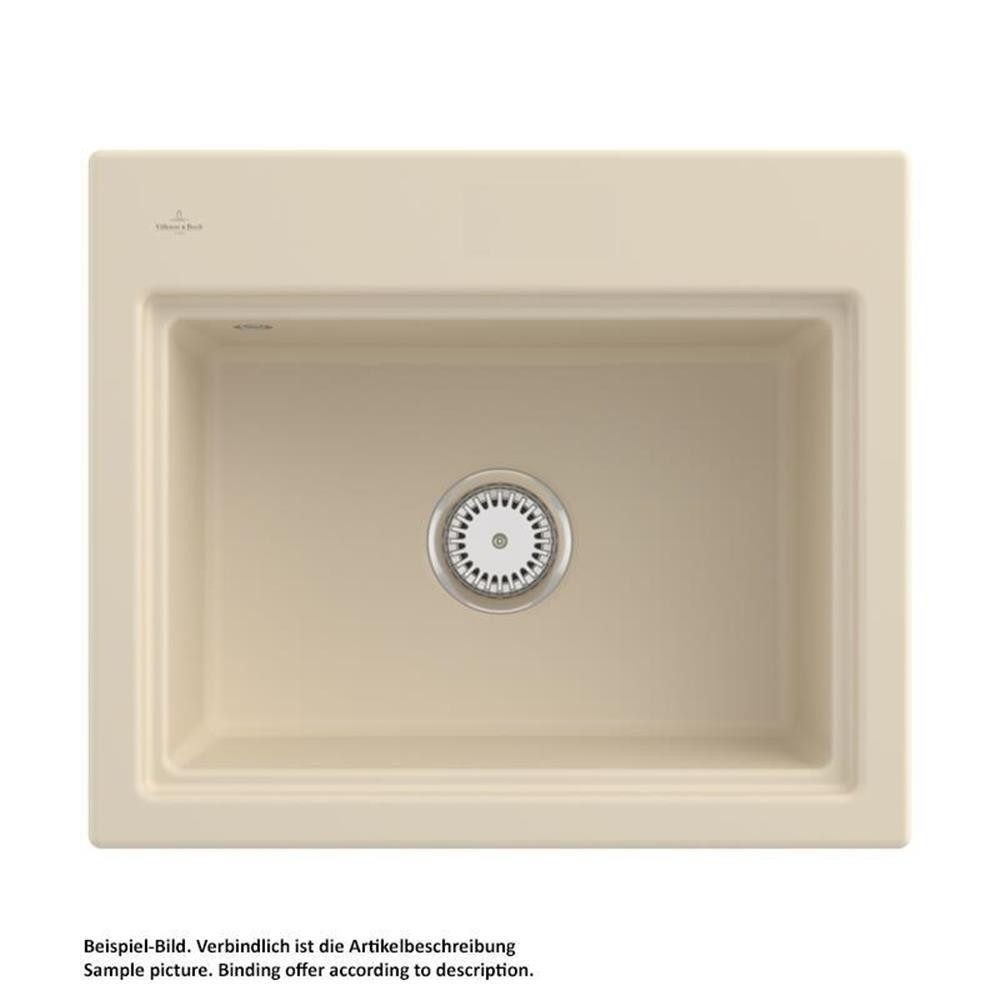 Villeroy & Boch Küchenspüle Subway Style 60 S Classicline AM Almond mit Handbetätigung und Abtropf, 60/510 cm