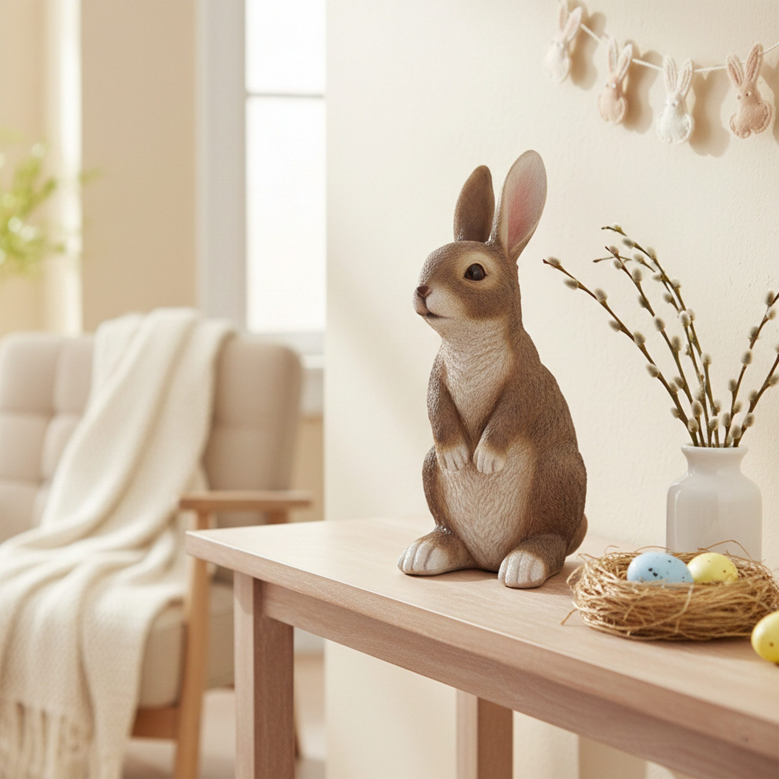 colourliving Osterhase Realistische Hasenfigur für Garten & Wohnbereich – Osterdeko (1 St), 2 verschiedene Hasenfiguren zur Auswahl