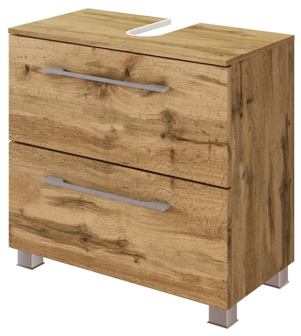 HELD MÖBEL Unterschrank Unterbeckenschrank Livorno 30 cm Wotaneiche/Wotaneiche