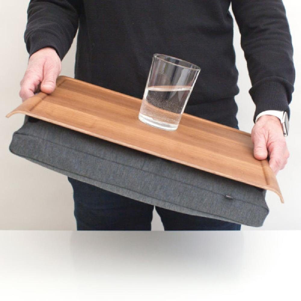Laptray Laptop Pepper & Salt Knietablett Teak Anti-Slip Tablett Bosign Wood