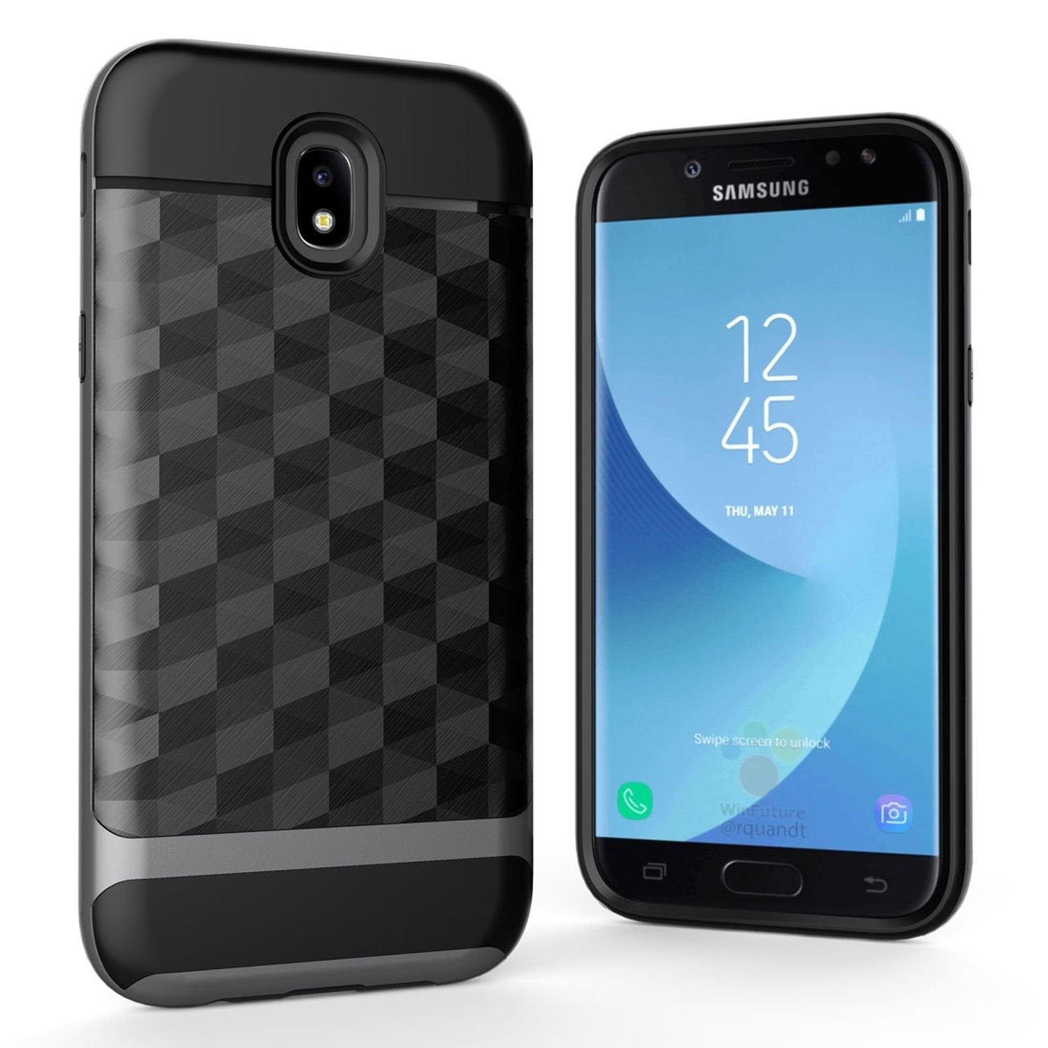 König Design Handyhülle Samsung Galaxy J3 (2017), Samsung Galaxy J3 (2017)  Handyhülle Backcover Grau