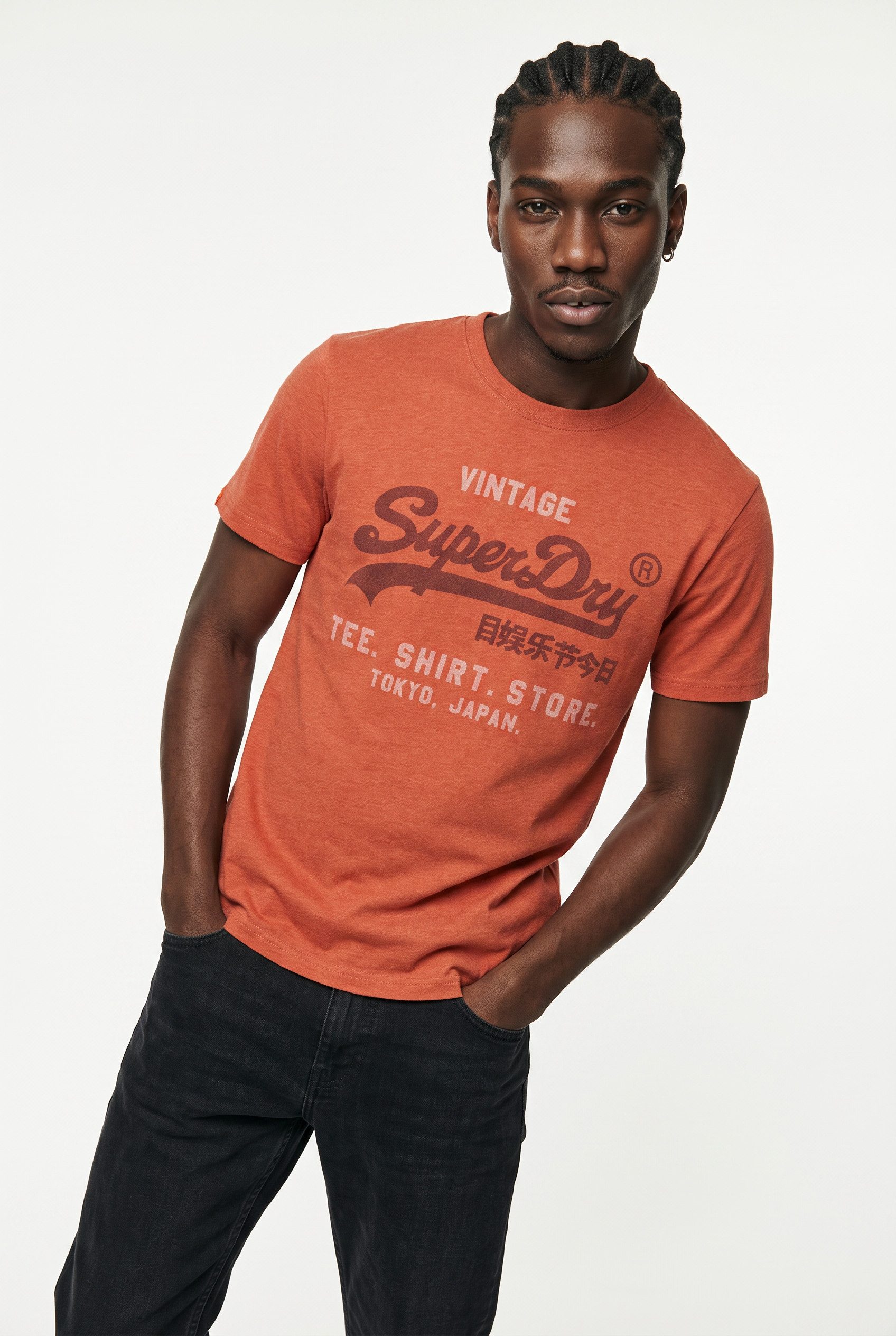Superdry Rundhalsshirt VL HERITAGE RELAXED TEE Baumwollmischung, relaxed fit
