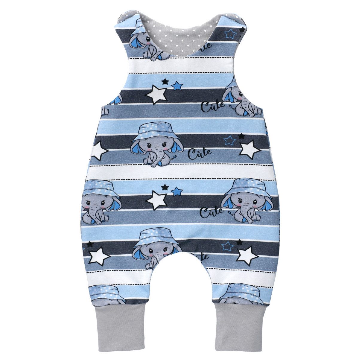 Land-Juwelen Strampler Handmade Elefant Jungen Einteiler, Overall, Babyanzug, Babyoverall, Babyanzug