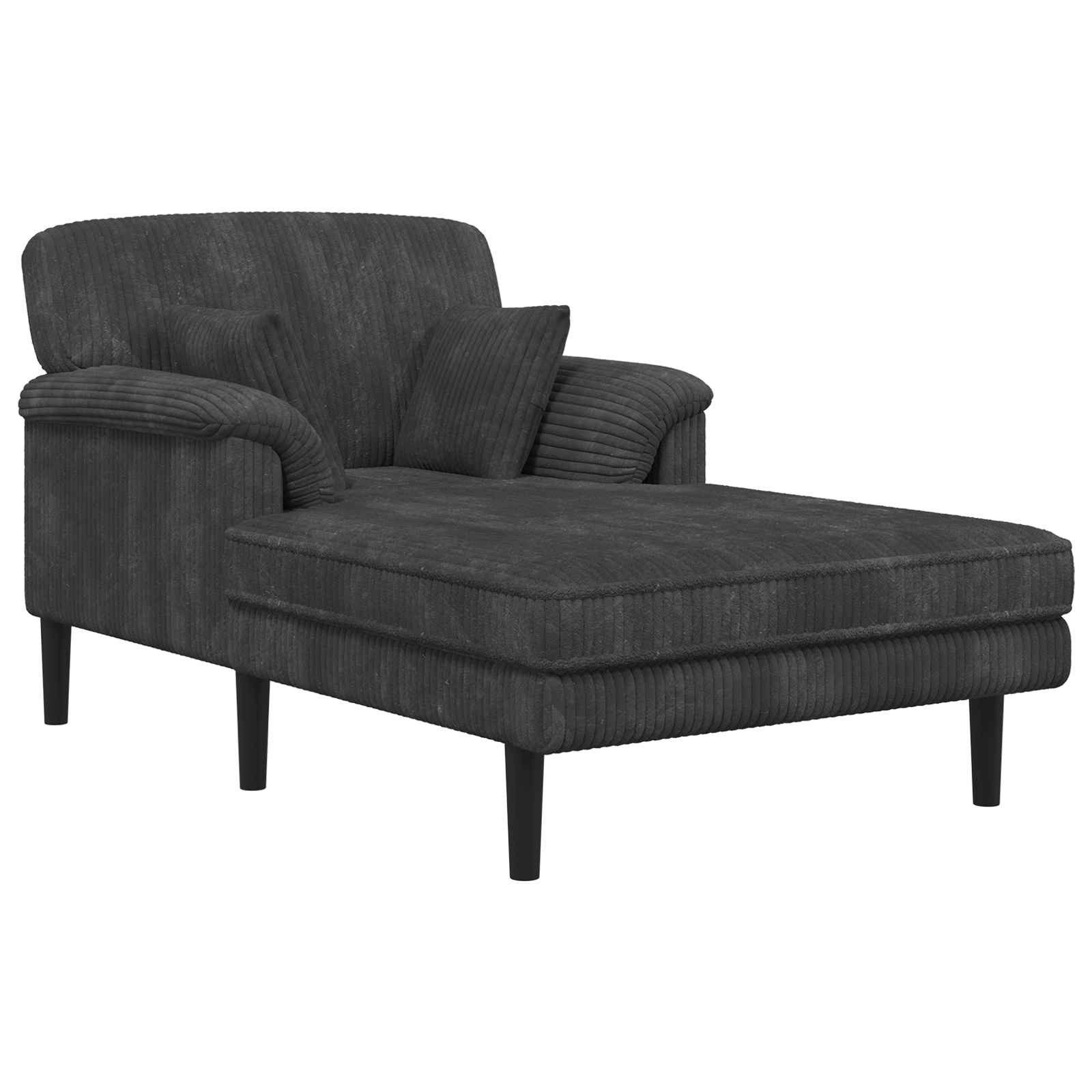 vidaXL Chaiselongue Chaiselongue Dunkelgrau Cordstoff, 1 Teile