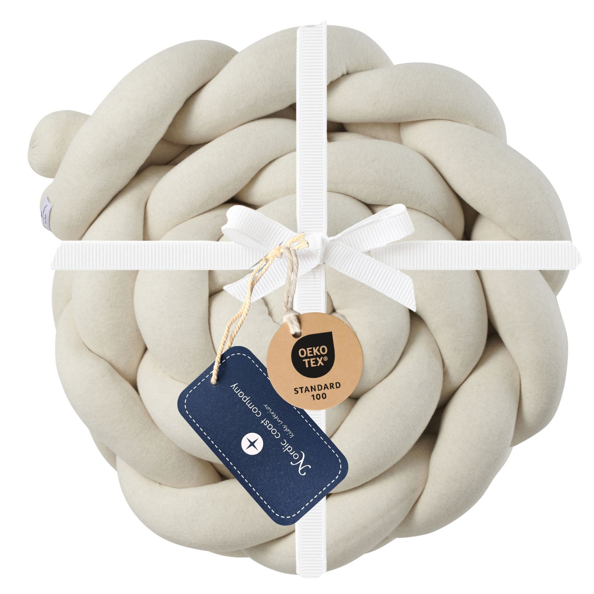 Nordic Coast Company Защита в краваткуschlange XXL Bettschlange geflochten, Bettschlange, Bettumrandung Babybett, Alternative zum Bettnestchen laborgeprüft 180cm, 200cm oder 300cm