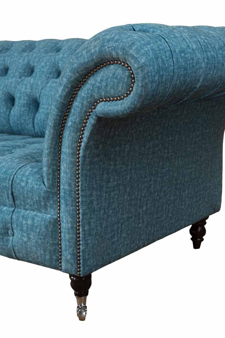 Klassisch Sofa Chesterfield-Sofa, 3 Textil Sitzer Wohnzimmer Sofas JVmoebel Design Chesterfield