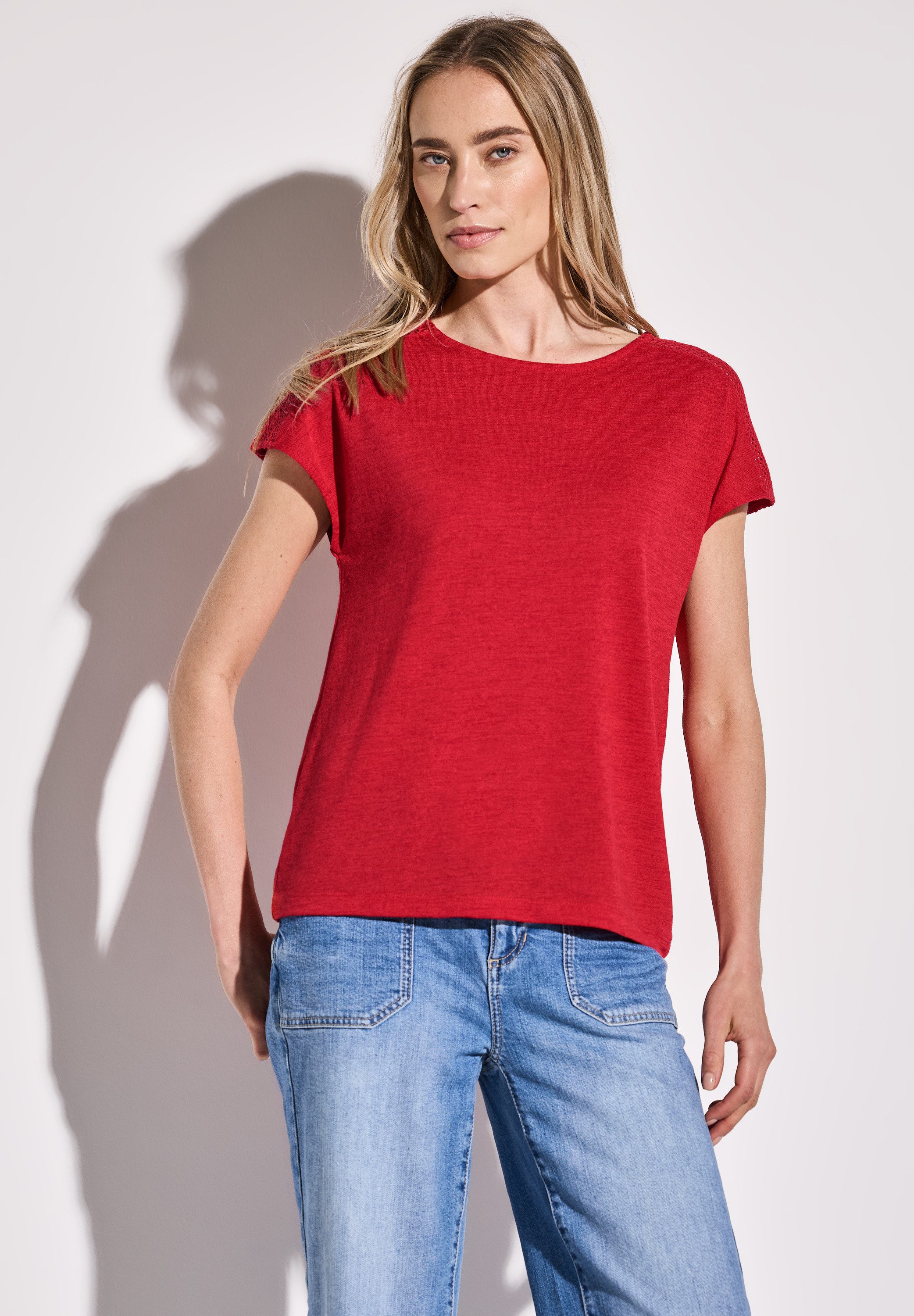STREET ONE T-Shirt mit Spitzendetail günstig online kaufen