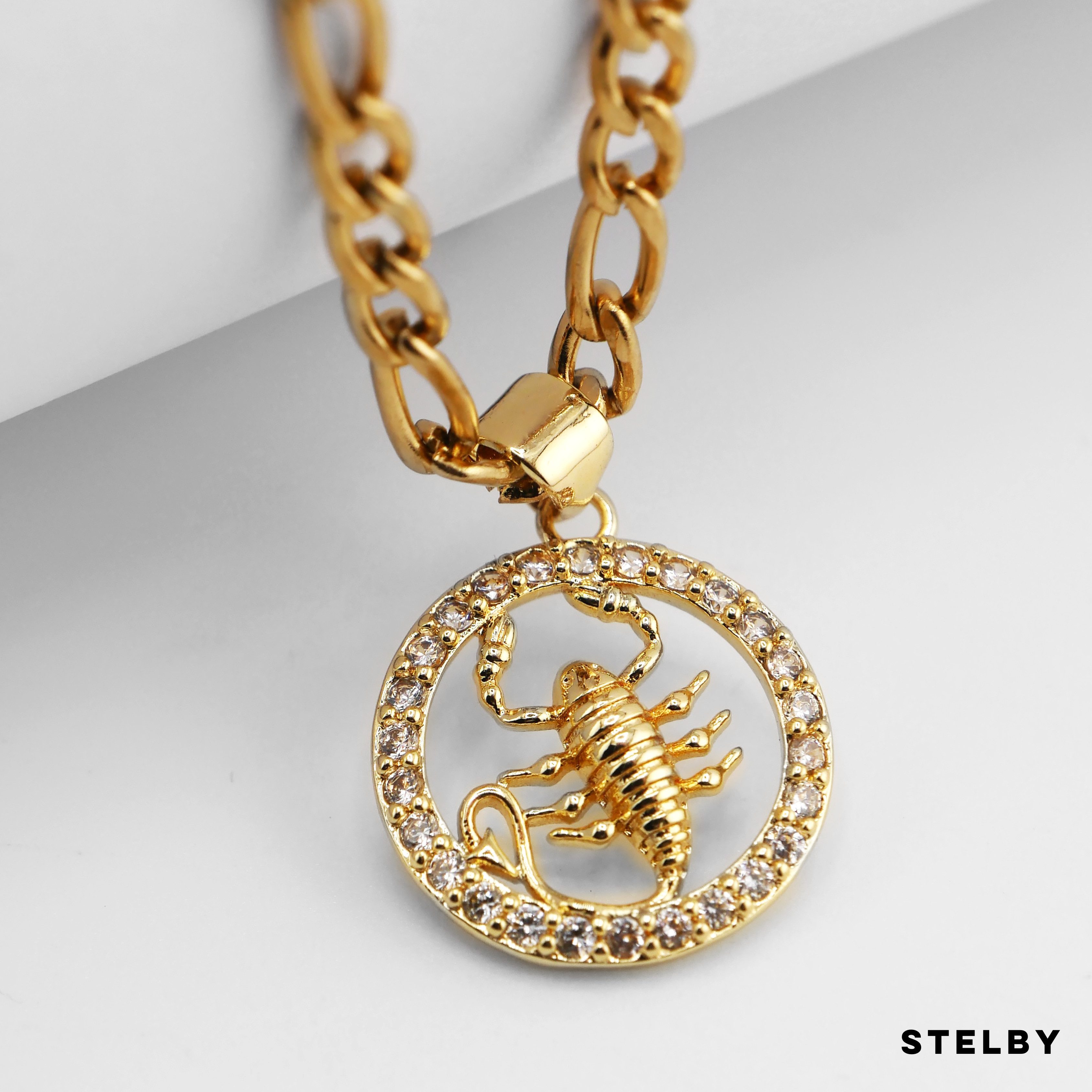 Stelby Kette mit Anhänger Sternzeichen Skorpion Halskette vergoldet - Schmu günstig online kaufen