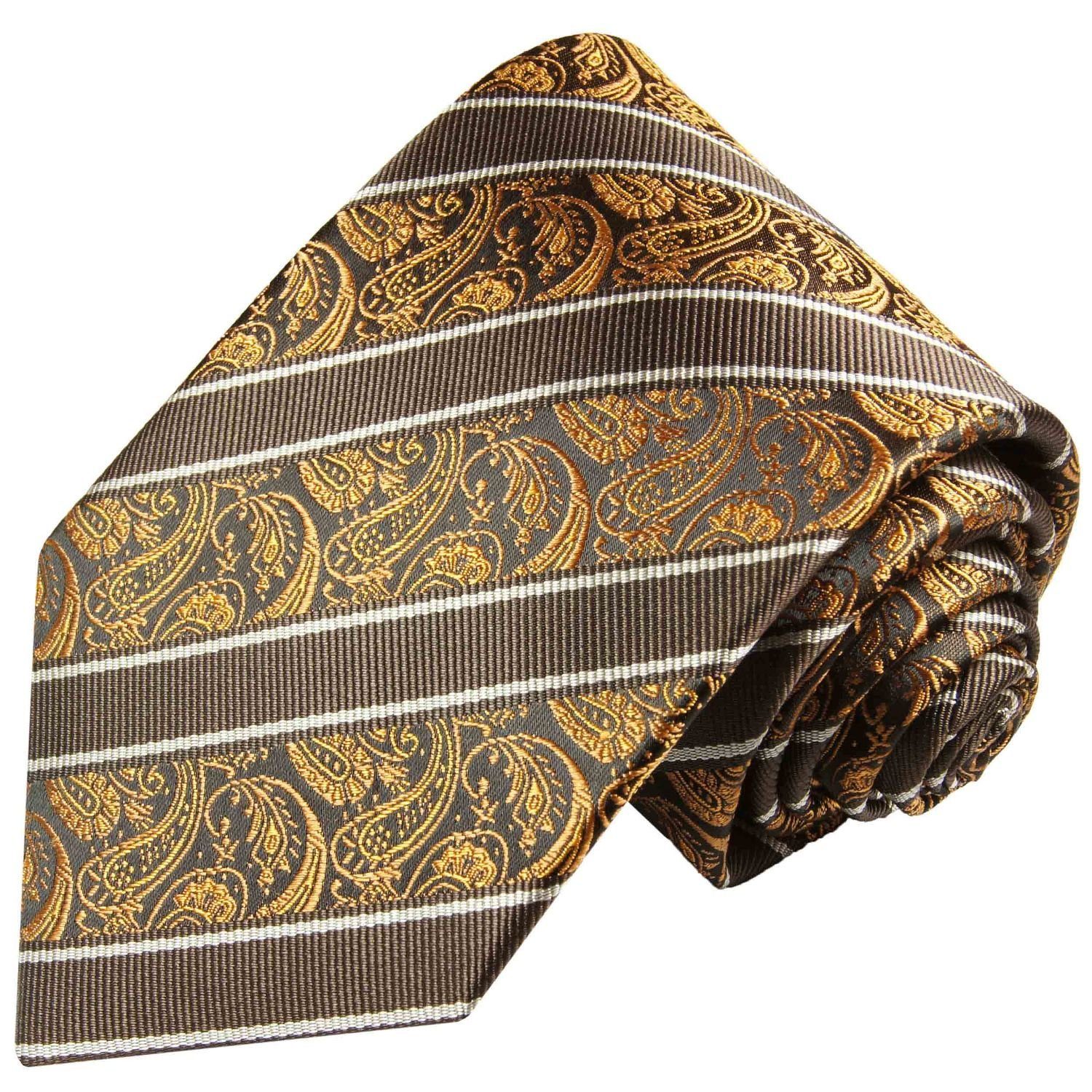 Seide Schmal Herren gestreift Krawatte Schlips paisley Paul 392 100% Elegante Seidenkrawatte Malone (6cm), braun