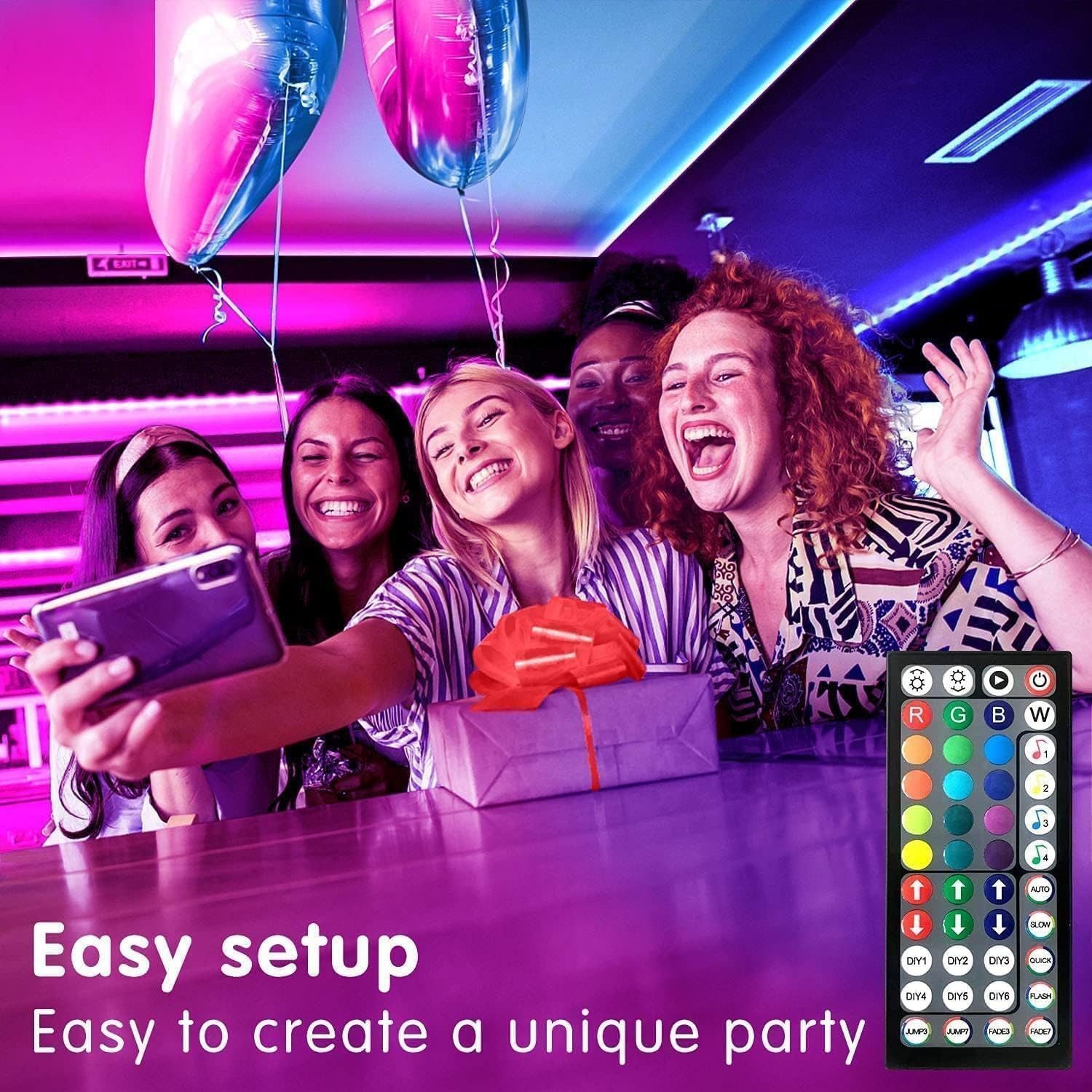 Athlix LED-Streifen RGB LED Lichterkette mit intelligenter Farbwechselfunktion, mit APP & Fernbedienung, über 1 Millionen Farben
