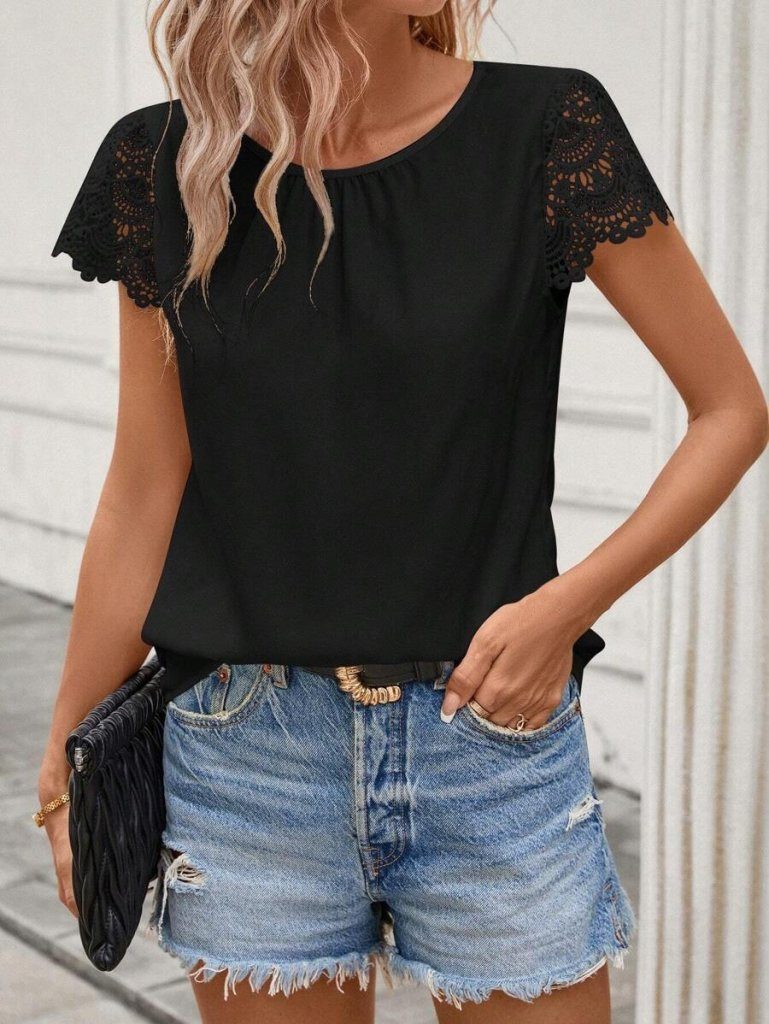 Moda Yakamoz Blusentop JANE'S Damen Kurzarm günstig online kaufen