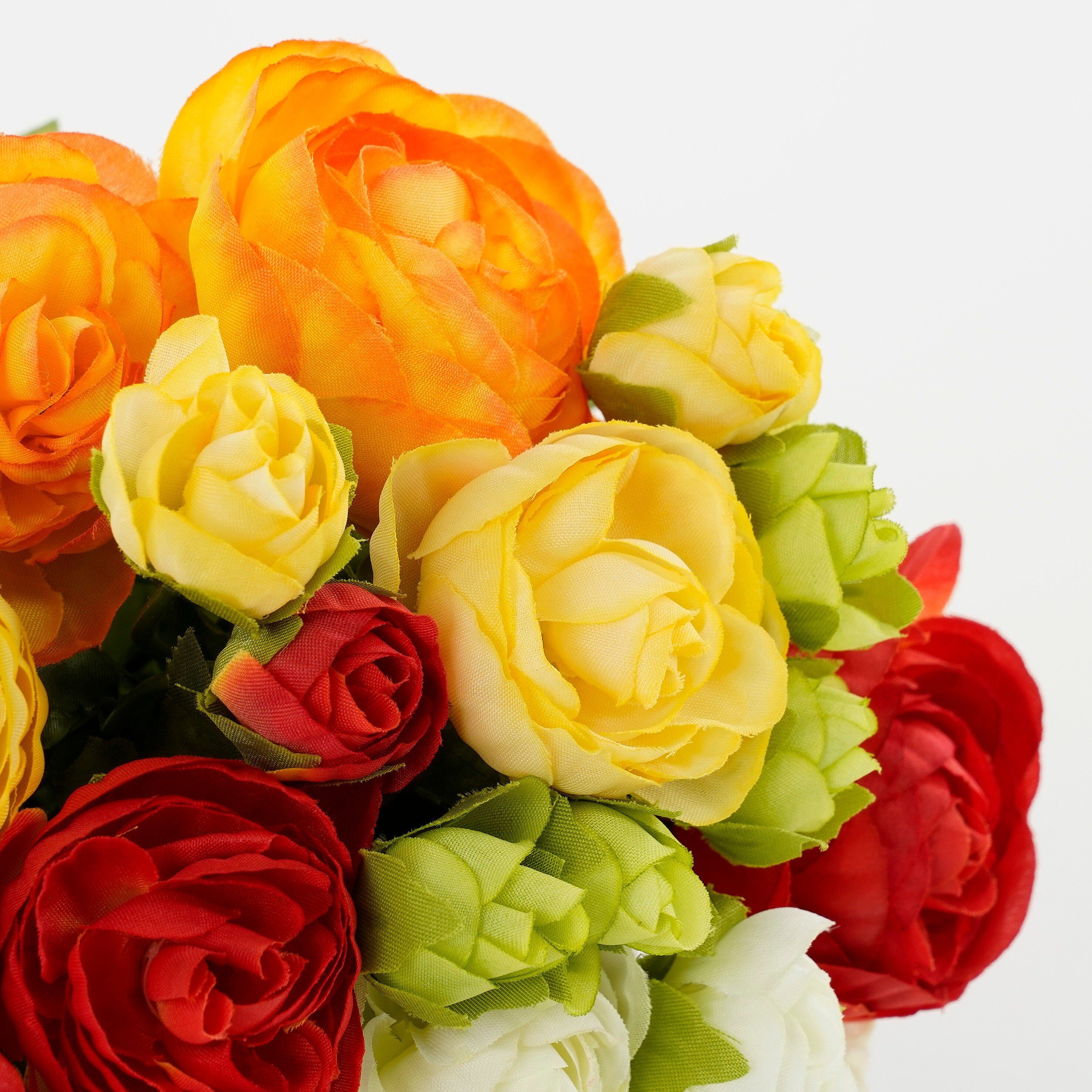 Kunstblume Mica Decorations Bukett Ranunculus orange - l35xd26cm, Mica Decorations, Höhe 35 cm