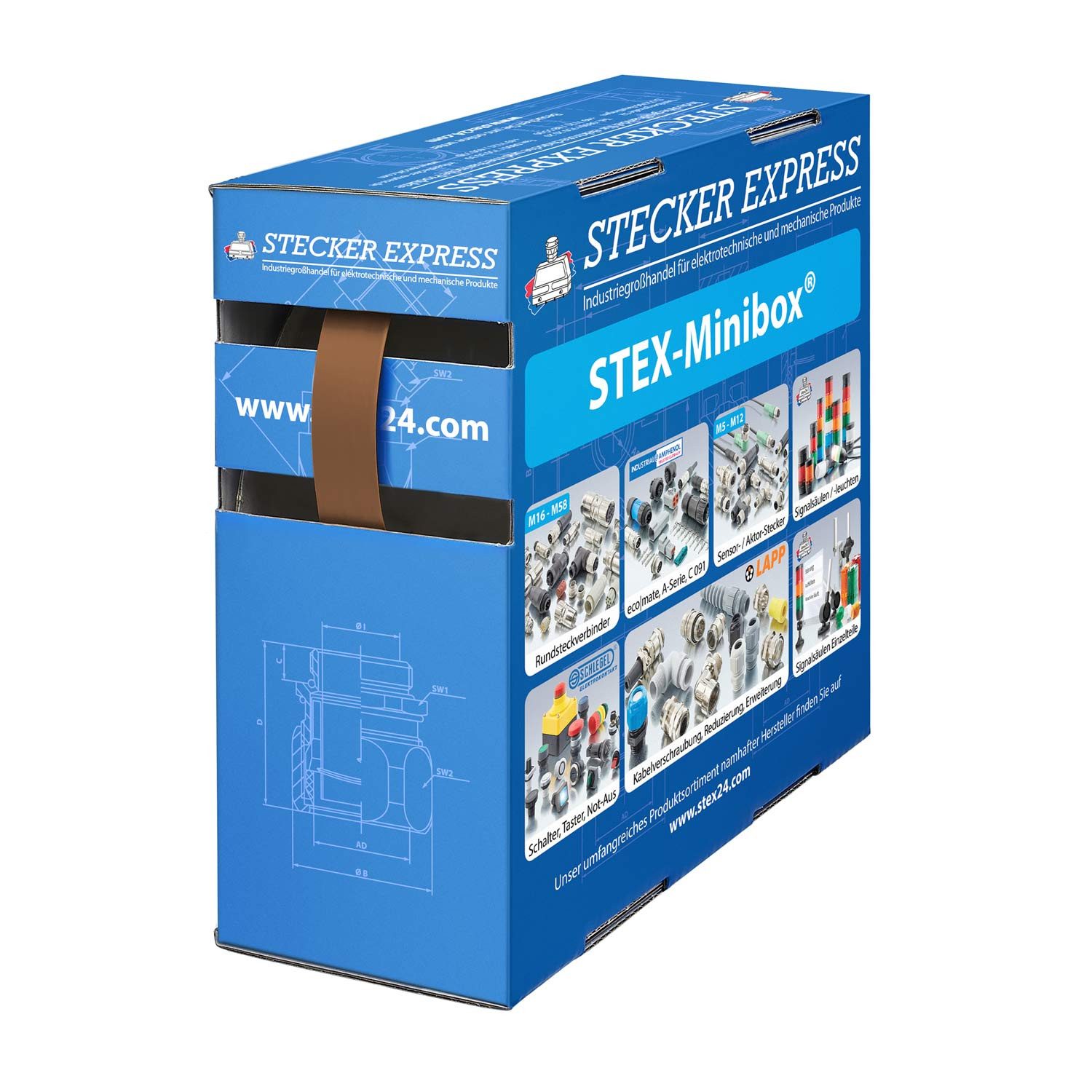 Stex24 Schrumpfschlauch Titel:Schrumpfschlauch 2:1, Minibox mit 11,0m, braun 9,5/4,8mm, 3/8 Z