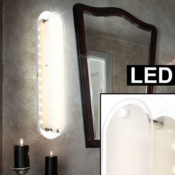 etc-shop LED Wandleuchte, LED-Leuchtmittel fest verbaut, Warmweiß, 4er Set LED Wand Lampen Glas Strahler Wohn Arbeits ZImmer