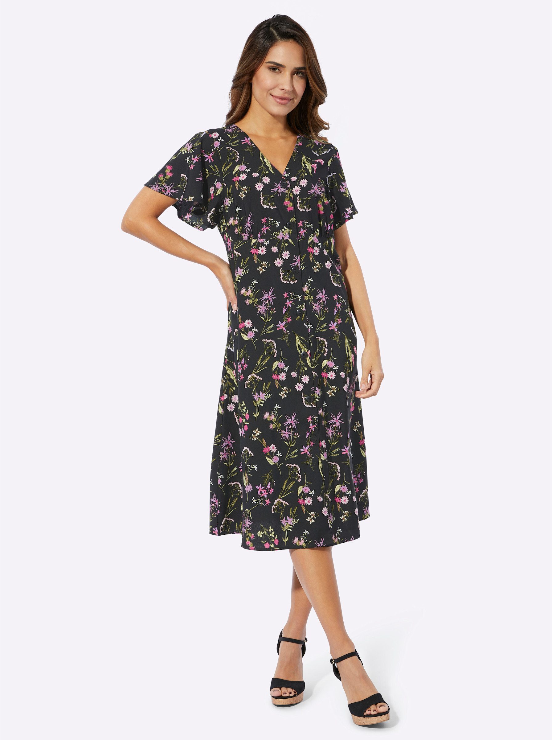 Sieh an! Etuikleid Druck-Kleid Kurzarm günstig online kaufen