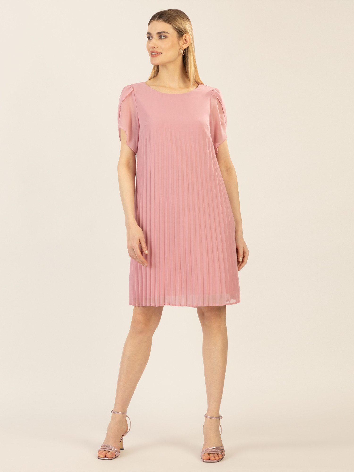 Apart Midikleid aus einem leicht körnigem günstig online kaufen