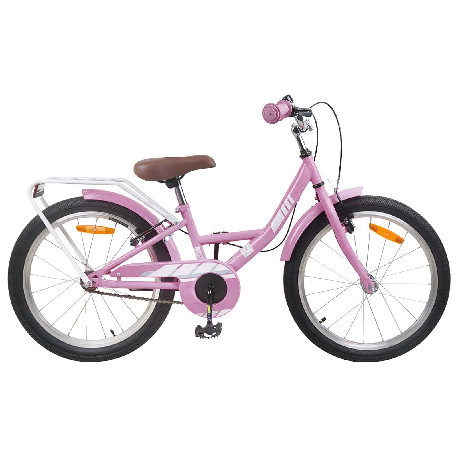 vidaXL Kinderfahrrad 137 x 54 x 79 cm Kinderfahrrad 20 Zoll für 6-11 Jahre alt Hellrosa