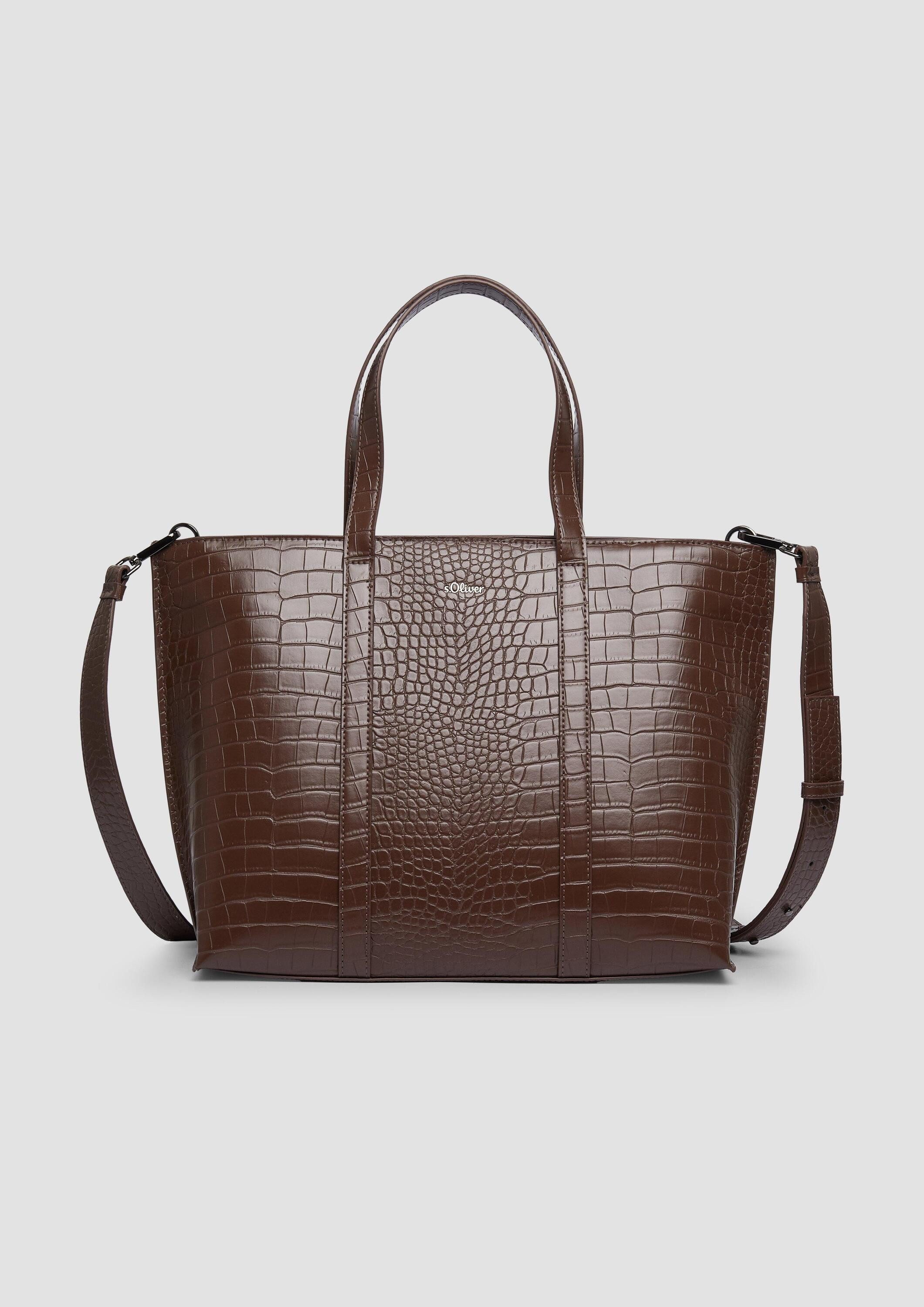 s.Oliver Handtasche Tasche, Geräumiger Shopper aus Lederimitat in Kroko-Opt günstig online kaufen