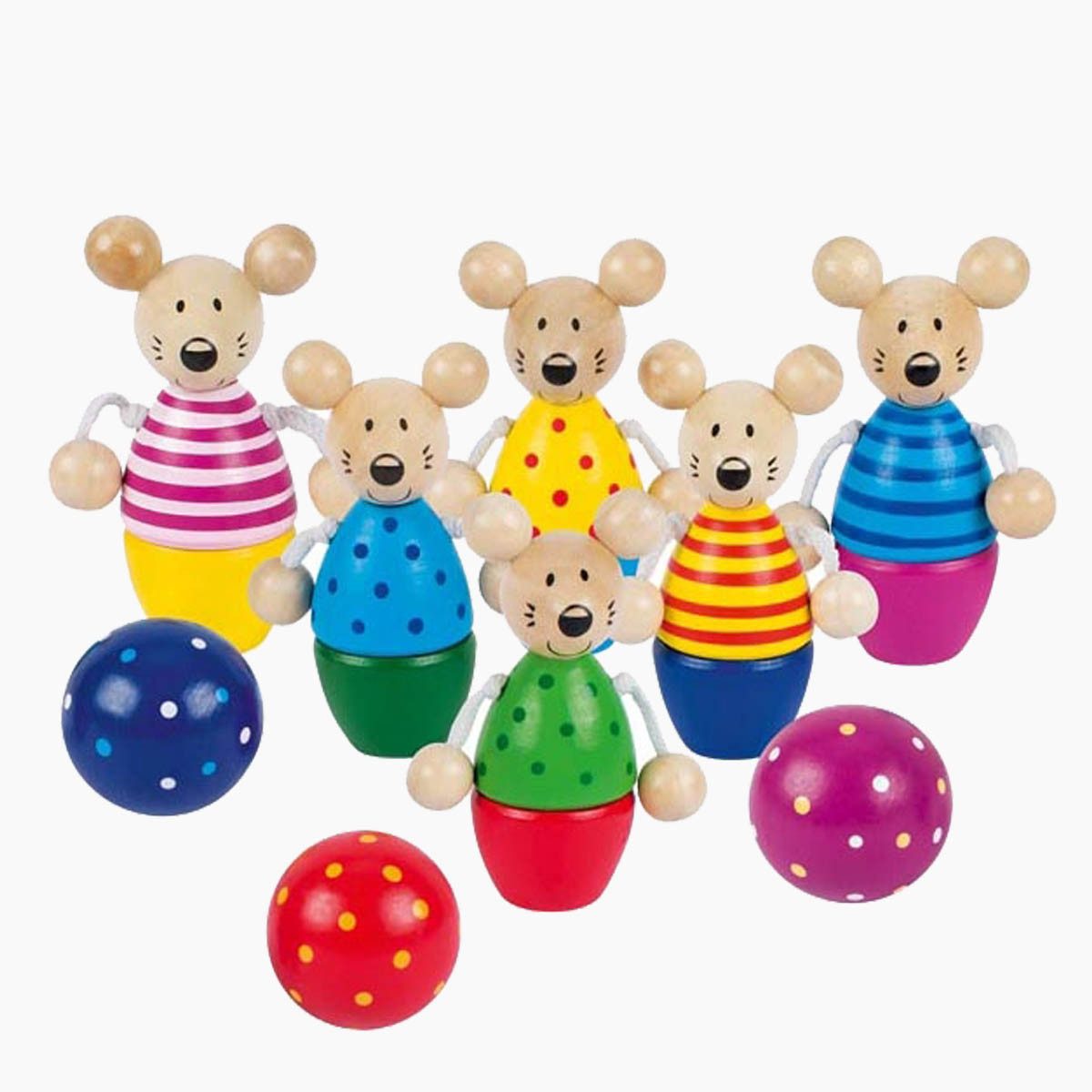 goki Spielturm-Spielzeugset Kegelspiel Speedy, (packung, 9-tlg., spar packung), ideal für kleine Hände geeignet