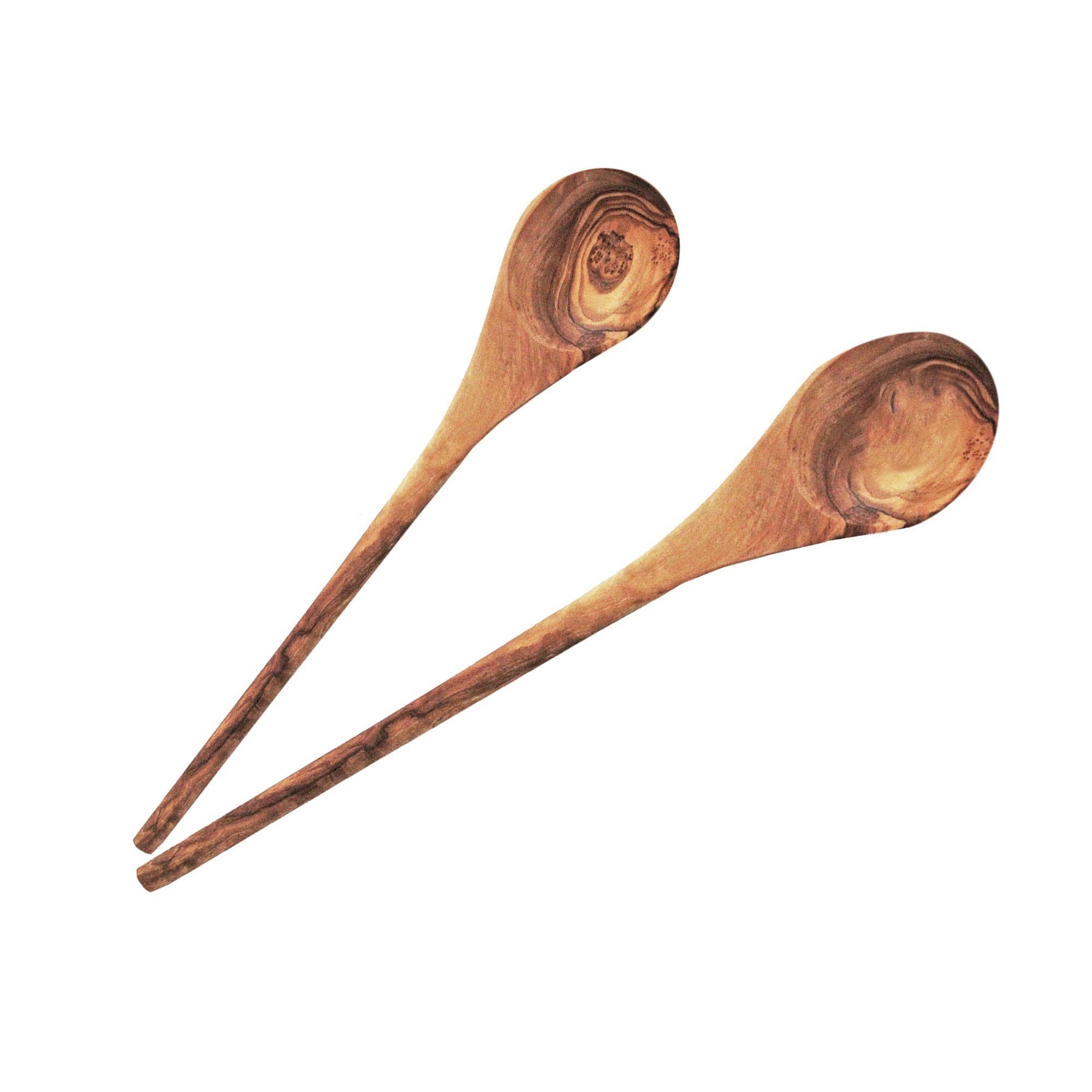 NATUREHOME Кулинарные ложки 2-tlg. Кулинарные ложки-Set Olivenholz, 25 + 35 cm, Olivenholz, Handarbeit, Hitzebeständig