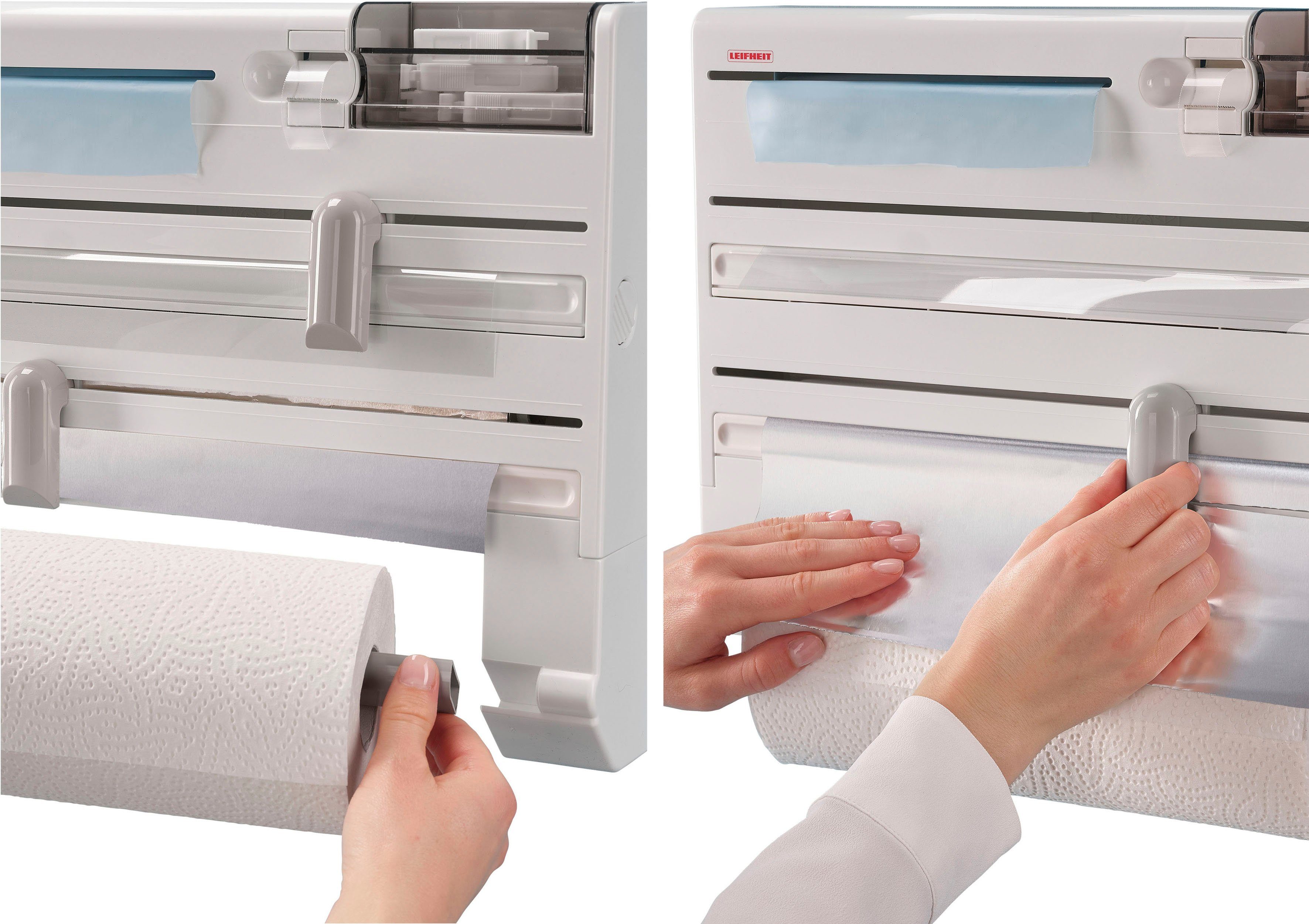 Leifheit Wandrollenhalter Parat Plus, inkl. Tesafilm-Spender u. Kleinteile-Box – Bild 4 von 5