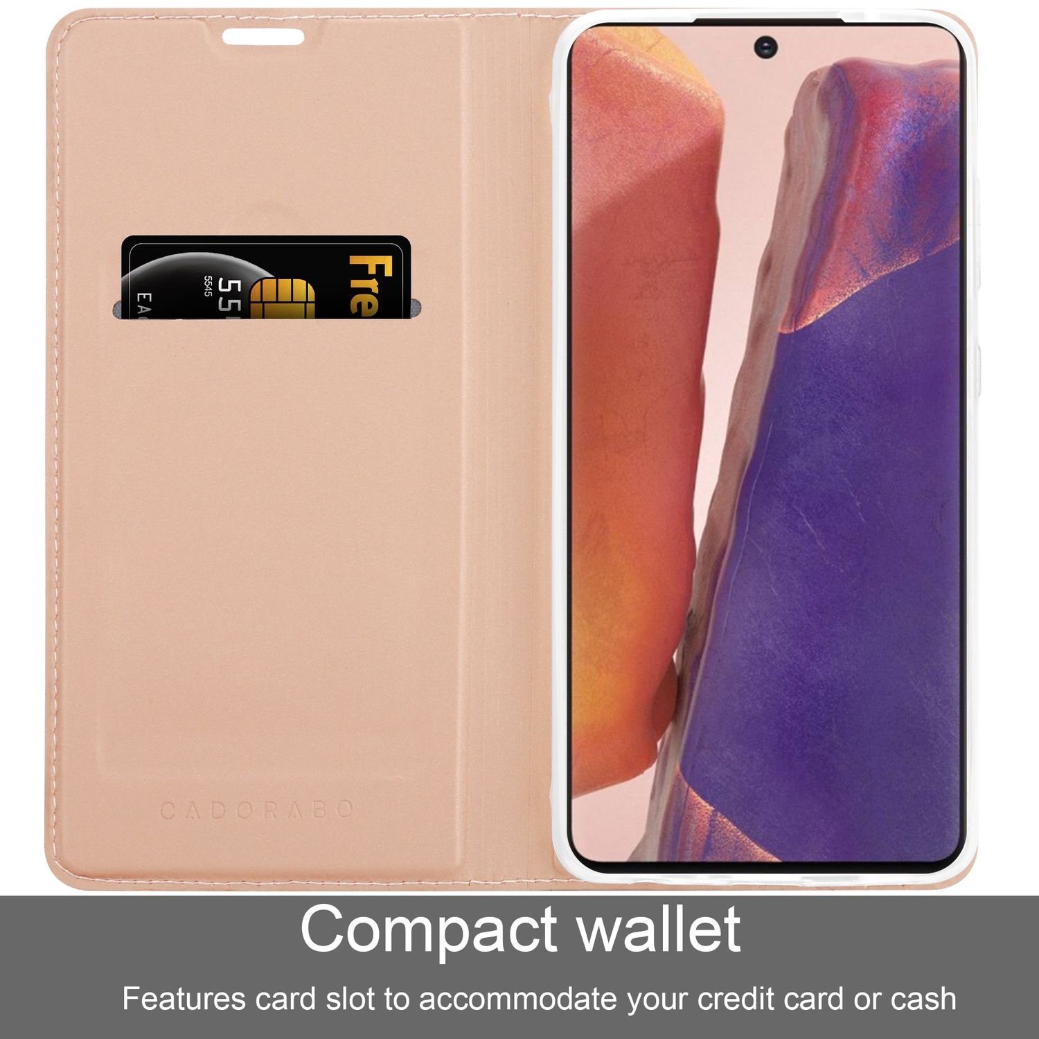 Cadorabo Handyhülle für Samsung Galaxy NOTE 20 Hülle Samsung Galaxy NOTE 20, Schutzhülle Hülle mit Standfunktion, Magnetverschluss und Kartenfach