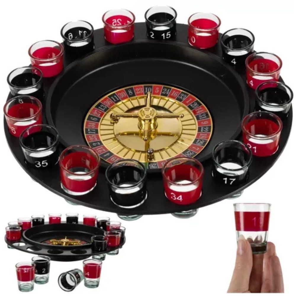 ISO TRADE Steckspielzeug Trinkroulette Gläser Set, (Spar-Set, 18-tlg), Party Roulette knüpft ihr schnell Kontakte. Riesenspaß