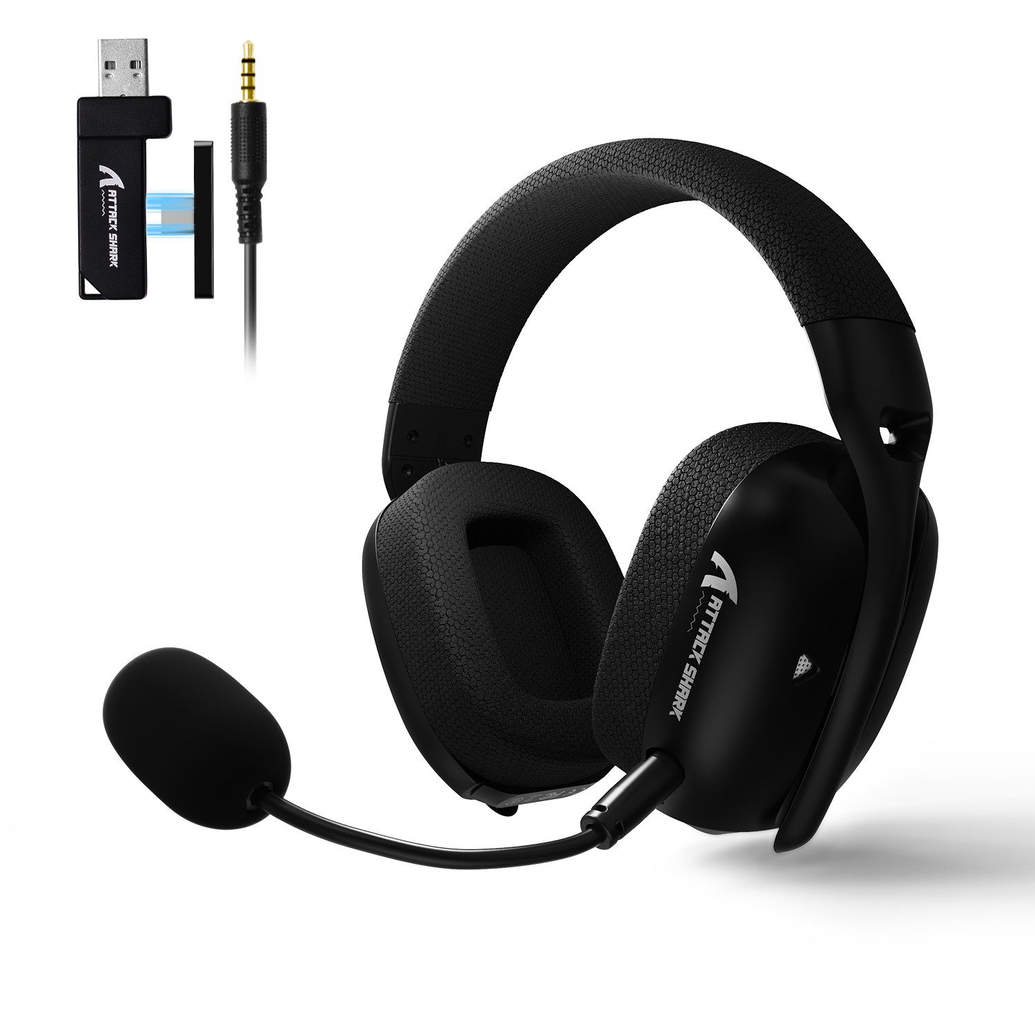 ATTACK SHARK L80PRO Kabelloses Gaming-Headset,On-Ear-Kopfhörer Gaming-Headset (HFP/ASDP/HSP/AVRCP, Verstellbare Dual-Mikrofone,20ms niedriger Latenz, 40mm Treiber)