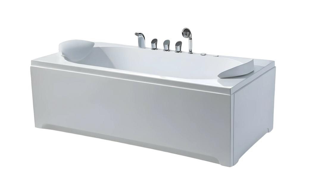 JVmoebel Whirlpool-Badewanne Luxus Badewanne 180x85 cm Weiß Acryl Wellness Whirlpool Massage, Made in Europe